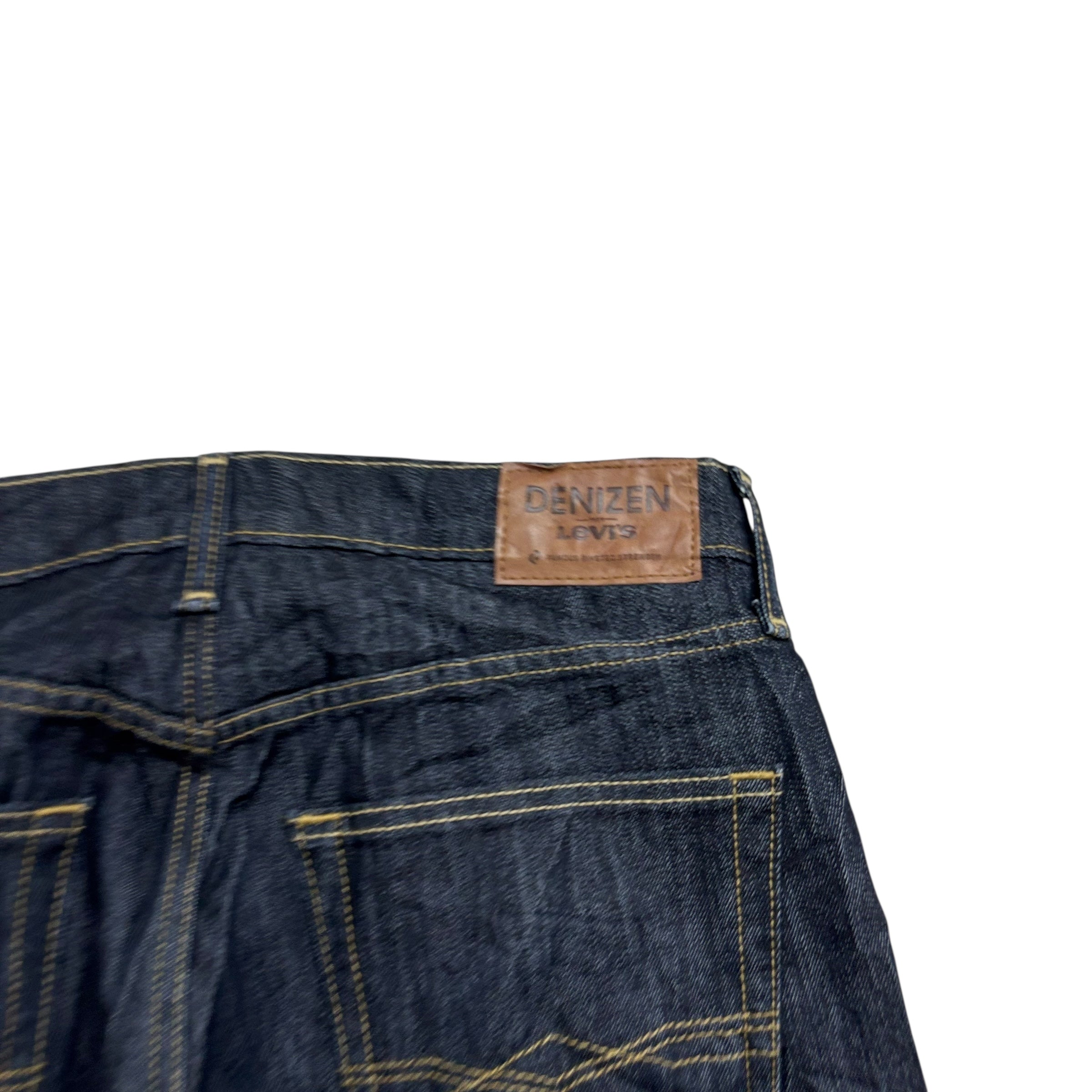 Levis Denizen Jeans W33 L32 Mens Dark Blue Regular Straight Stretch Denim (E)