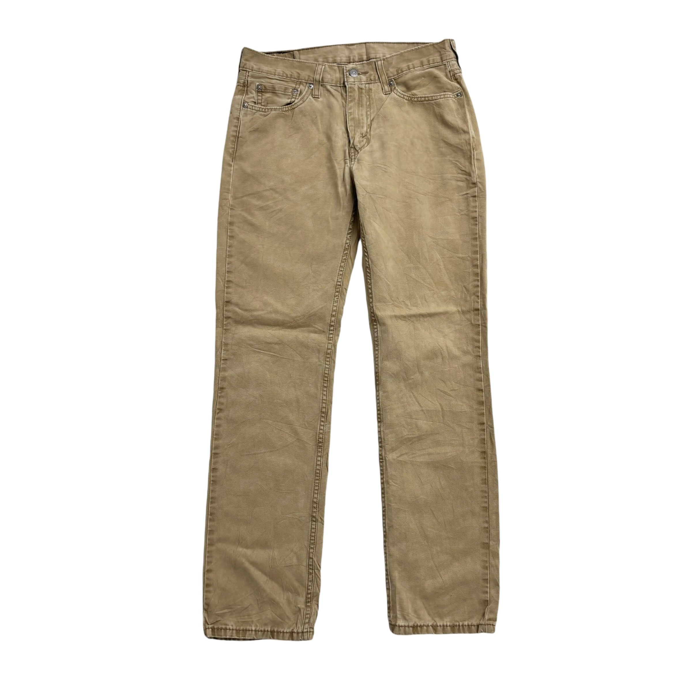 Levis 514 Trousers W30 L31 Mens Beige Tan Regular Straight Fit Cotton Pants