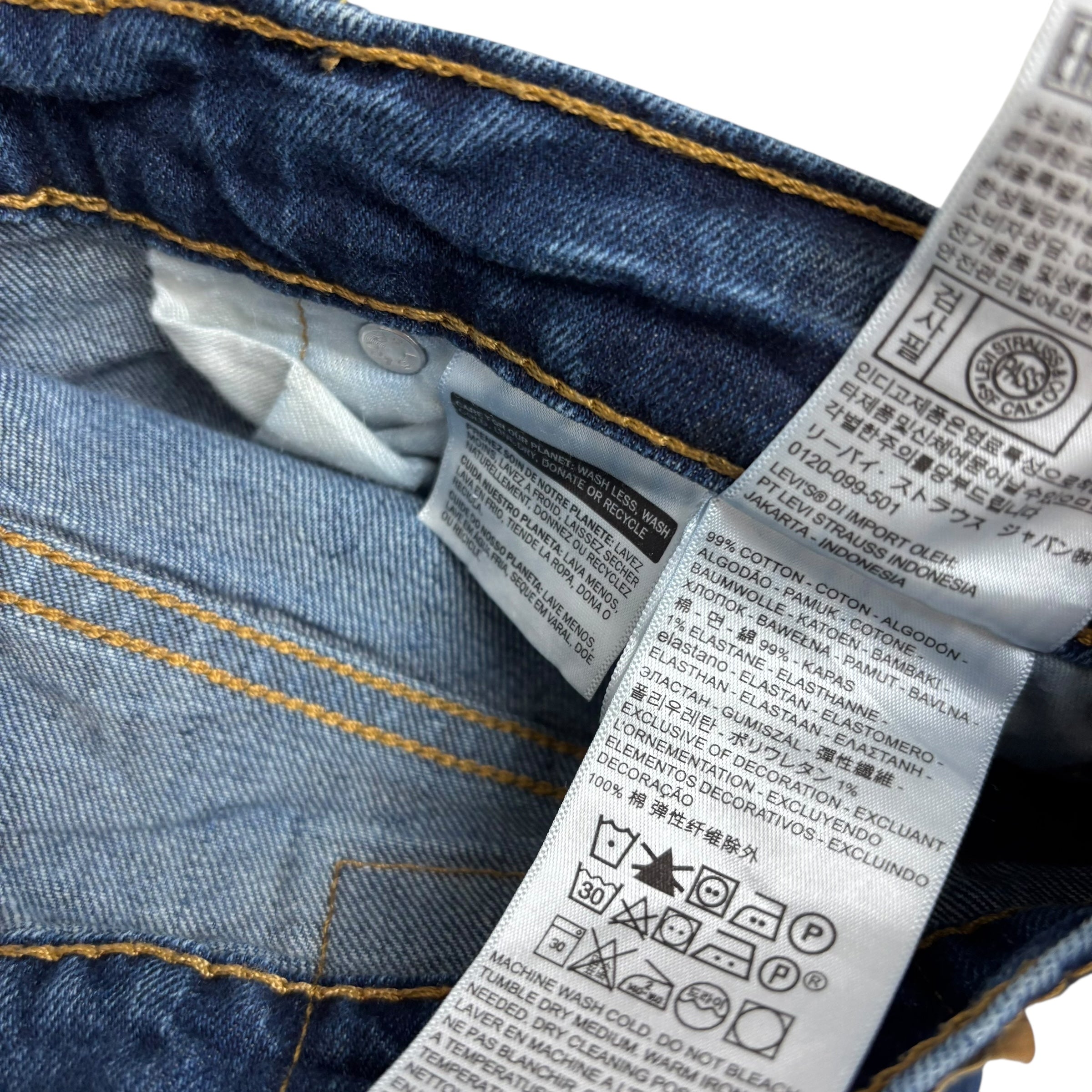 Levis 511 Jeans W32 L32 Mens Mid Blue Slim Fit Stretch Denim (E)