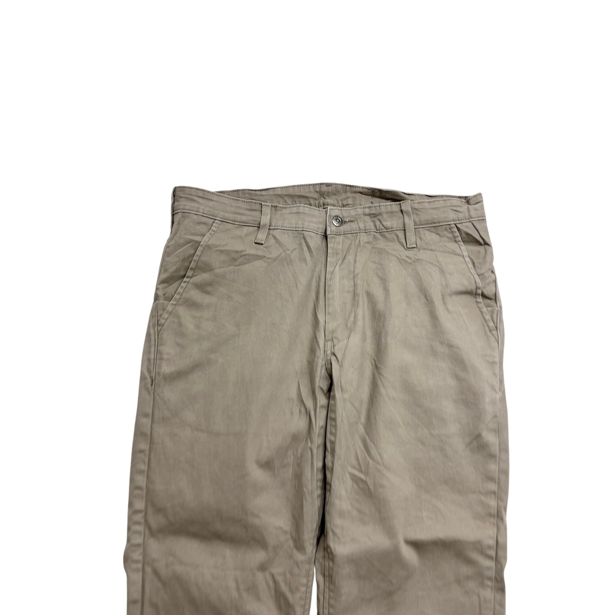 Levis Commuter Trousers W35 L27 Mens Beige Tapered Fit Stretch Pants