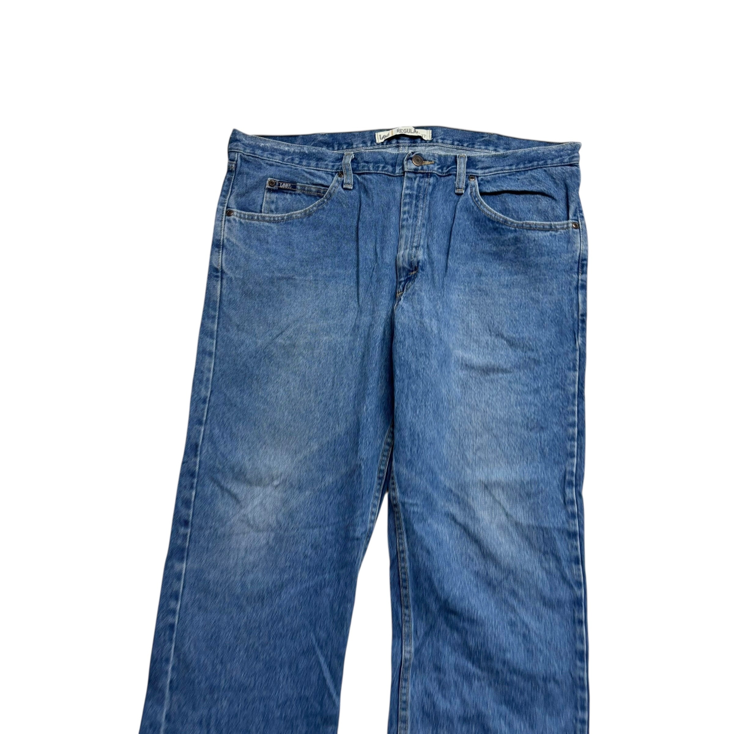 Lee Jeans W40 L30 Mens Mid Blue Regular Straight Fit Vintage Denim (E)