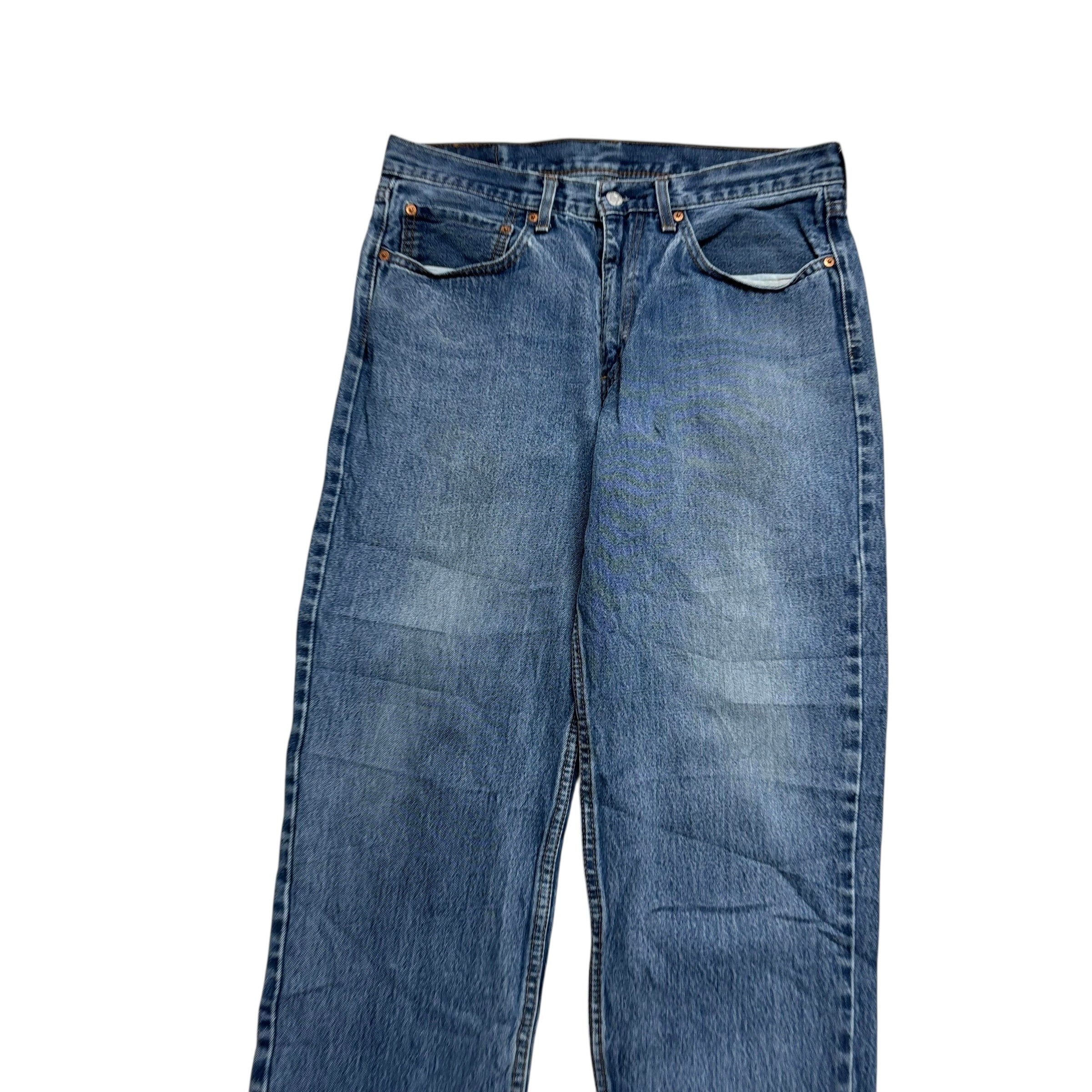 Levis 550 Jeans W34 L30 Mens Mid Blue Baggy Relaxed Straight Fit Denim