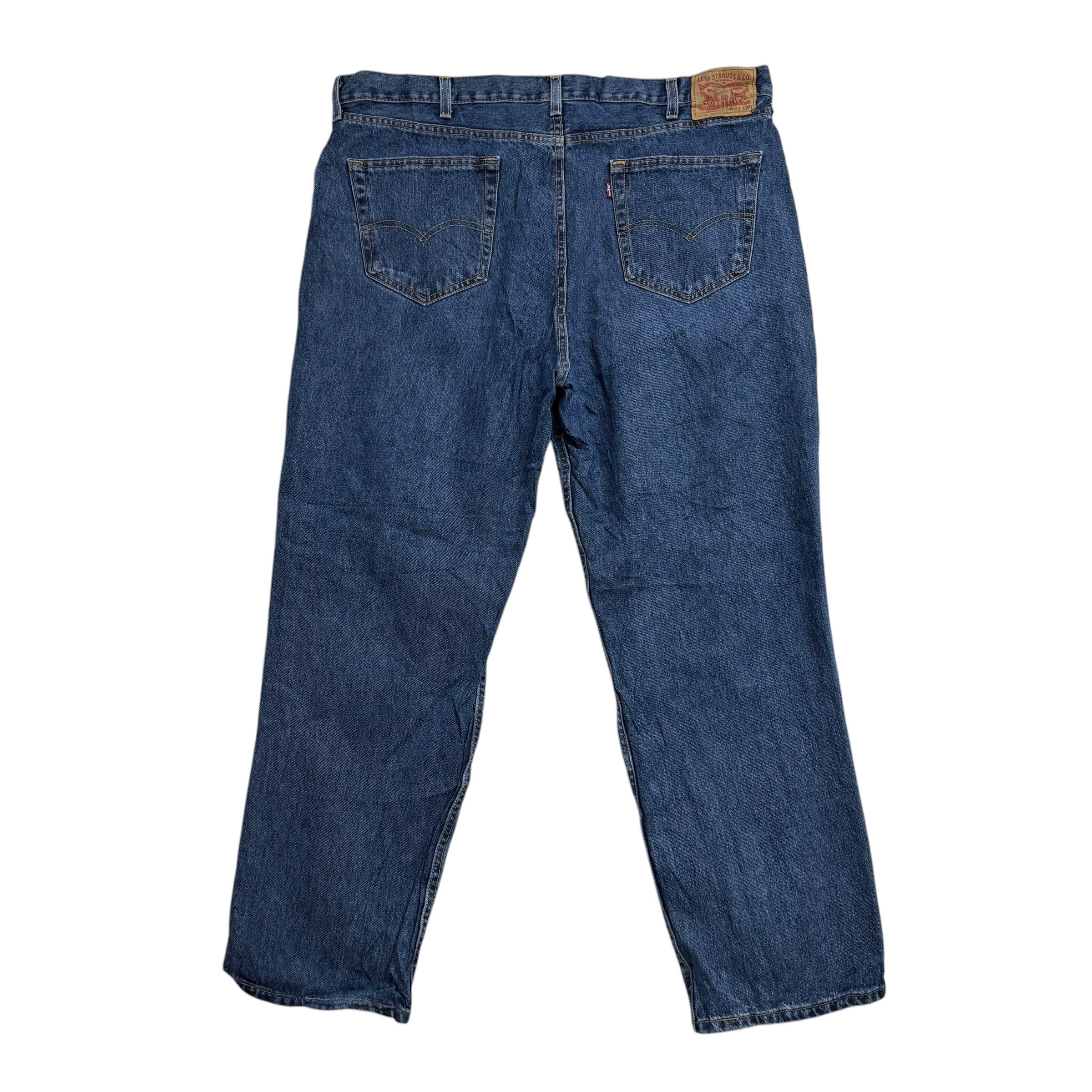 Levis 550 Jeans W42 L32 Mens Mid Blue Baggy Relaxed Straight Fit Denim (E)