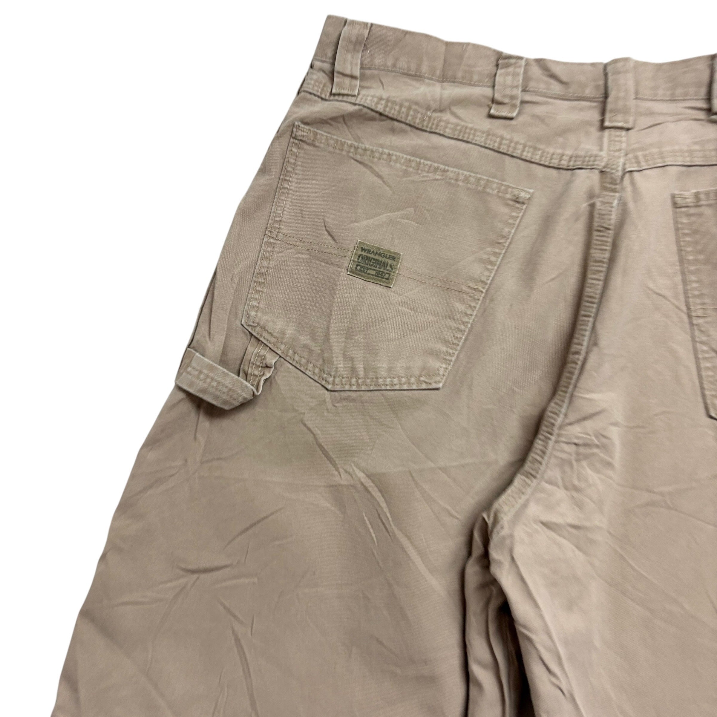 Wrangler Baggy Jorts W36 Mens Canvas Shorts Beige Relaxed Fit