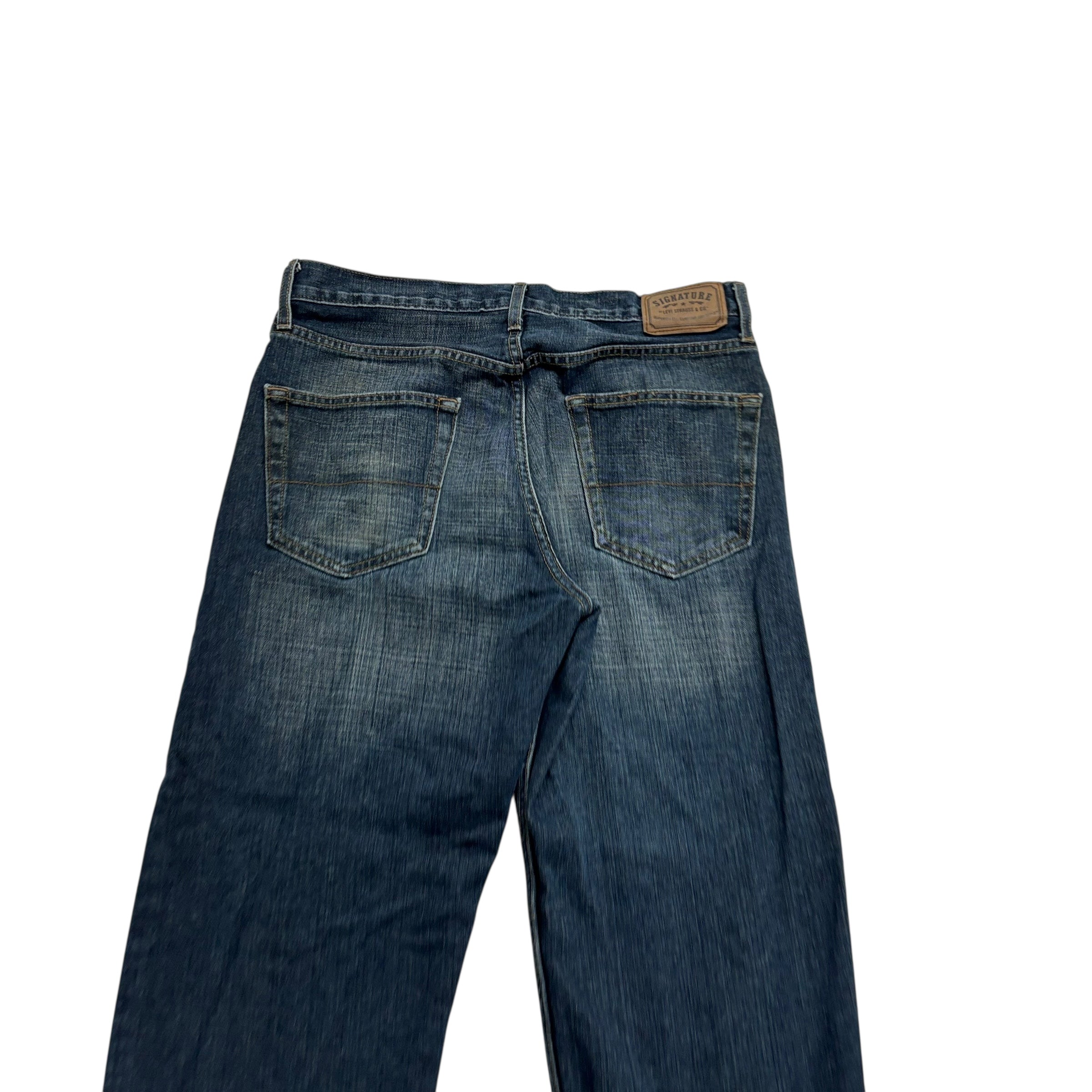 Levis Signature Jeans W34 L30 Mens Dark Blue Relaxed Baggy Fit Vintage (E)