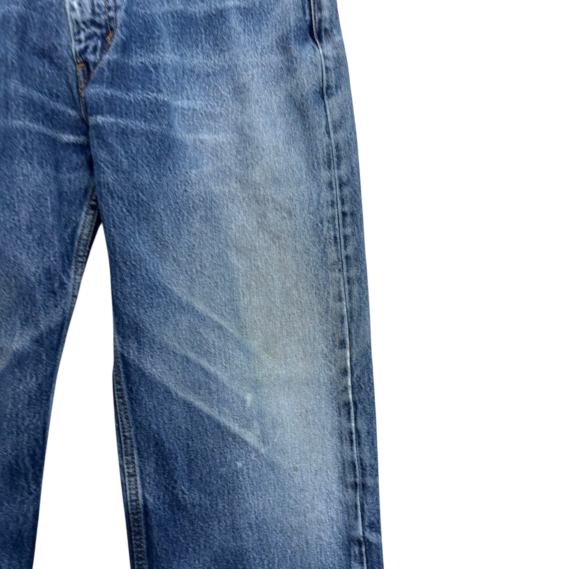 Levis 505 Jeans W36 L30 Mens Mid Blue Regular Straight Fit Denim (F)