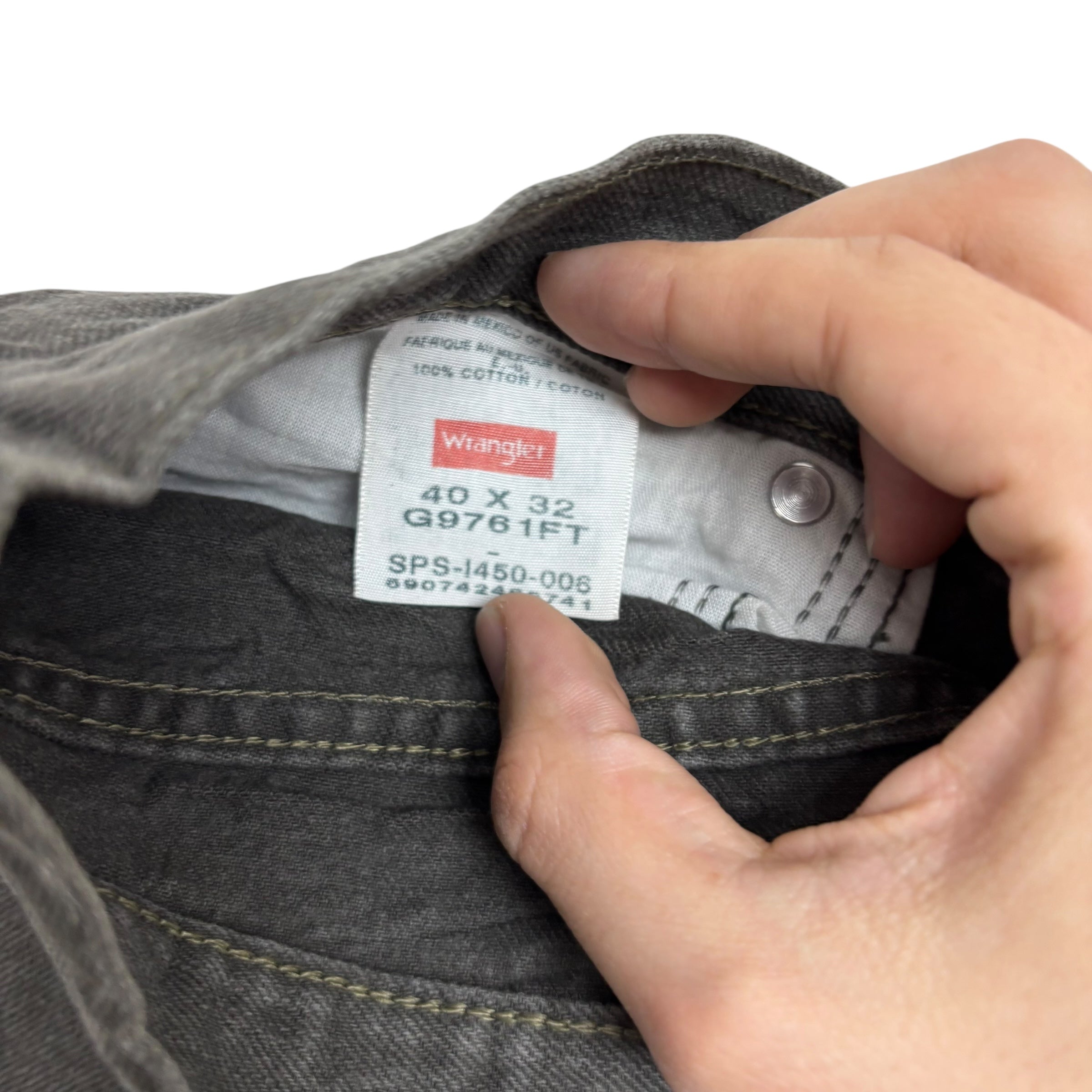 Wrangler Jeans W40 L32 Mens Olive Green Relaxed Straight Fit Baggy Denim (E)