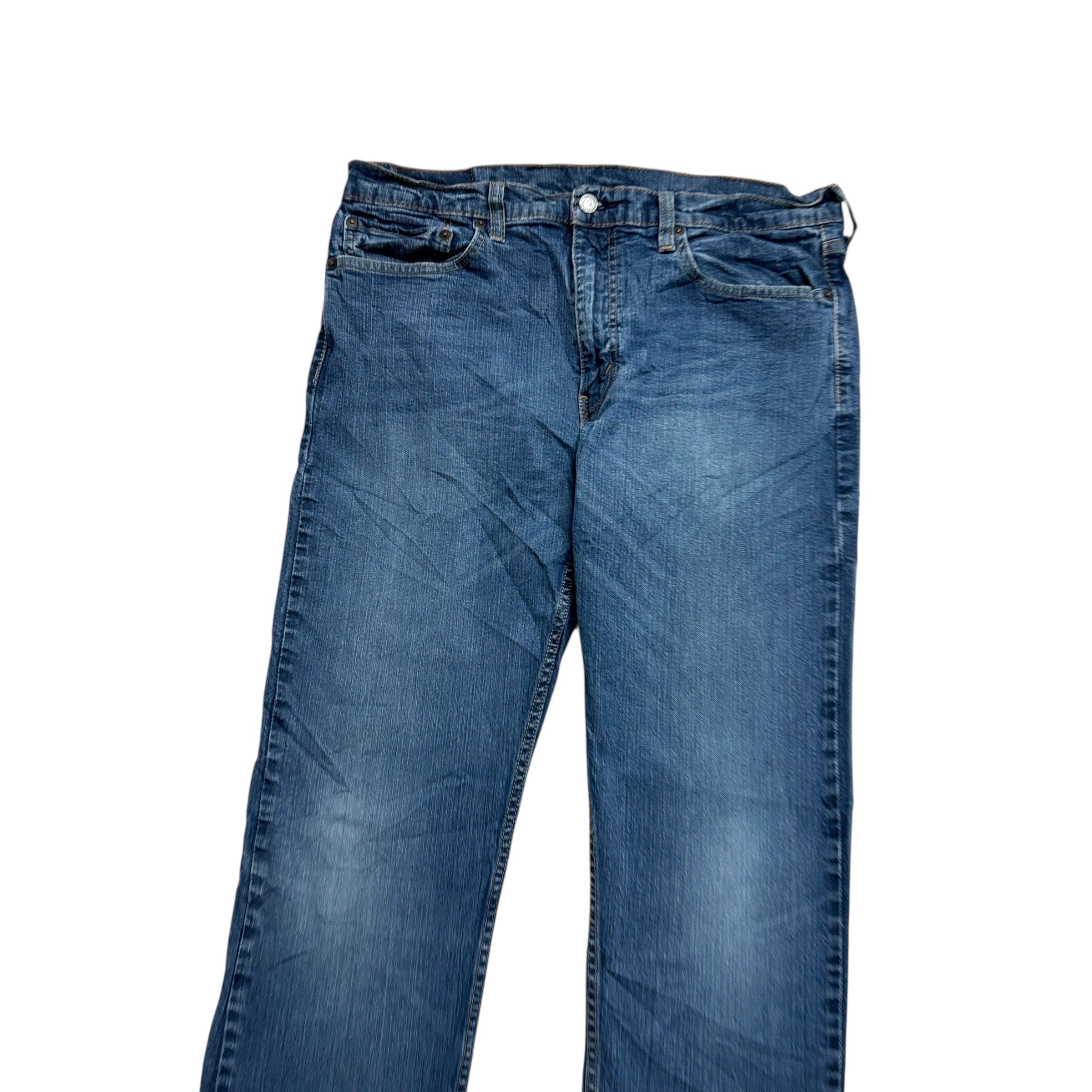 Levis 502 Jeans W36 L32 Mens Mid Blue Regular Tapered Fit Stretch Denim (E)