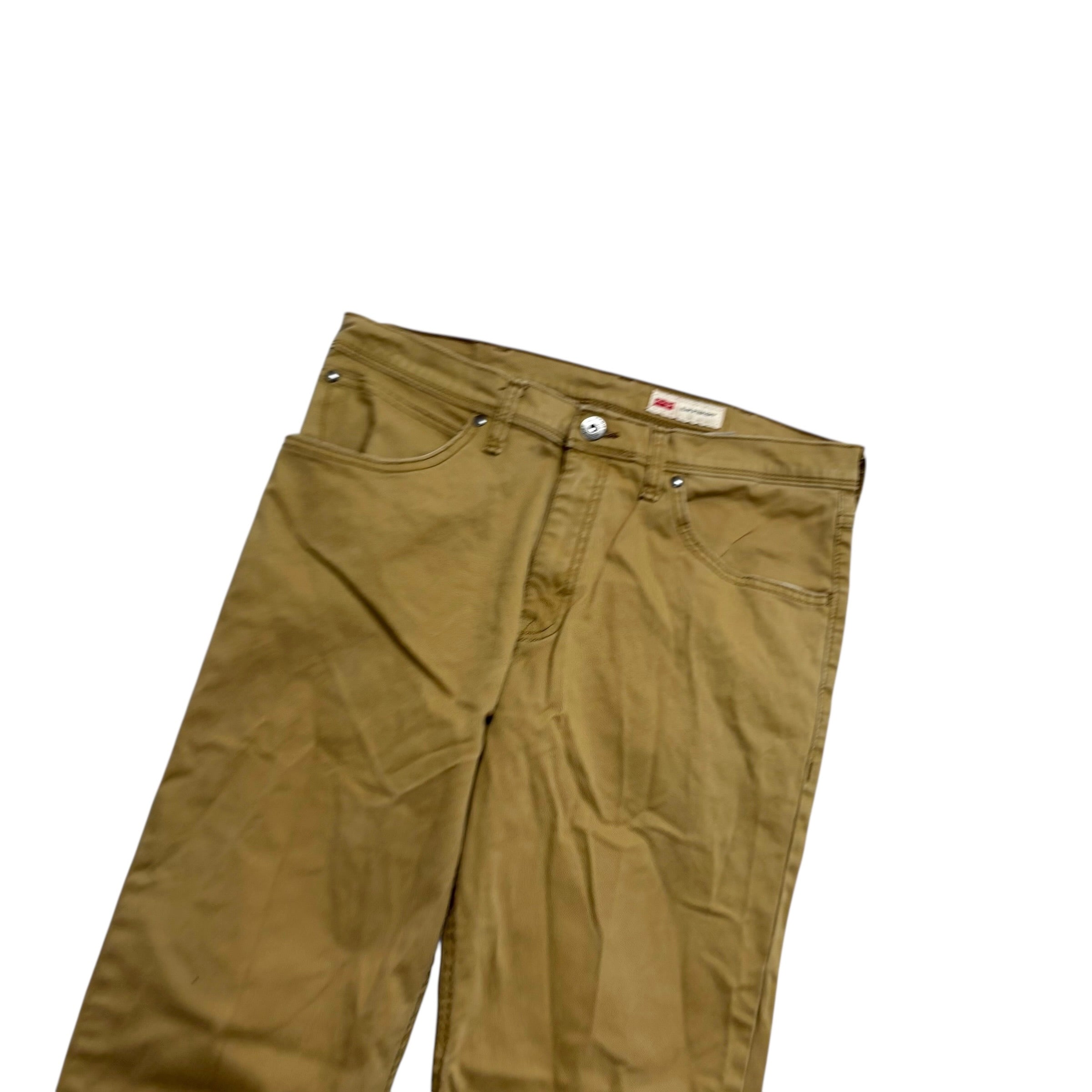 Wrangler Trousers W33 L30 Mens Yellow Slim Straight Fit Stretch Pants (E)