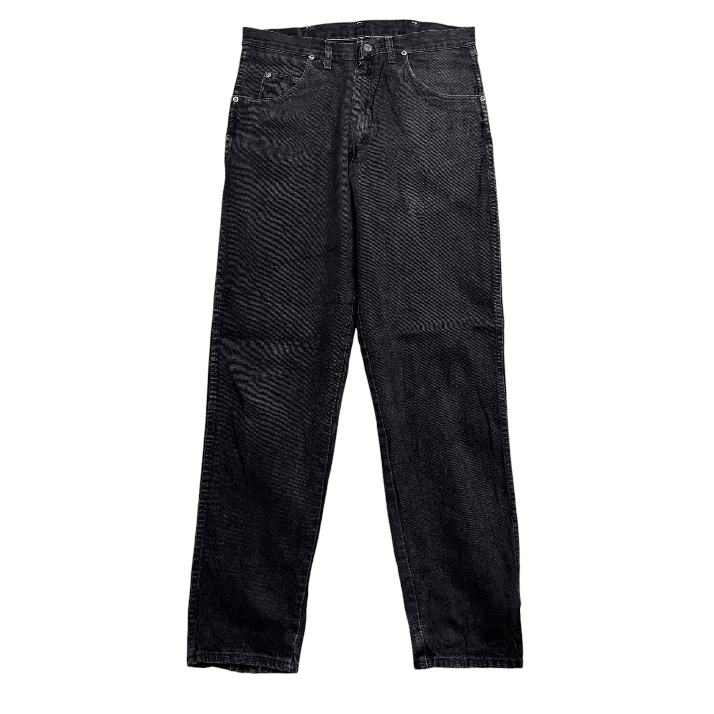 Wrangler Jeans W34 L34 Mens Black Regular Taper Fit Vintage 90s Denim