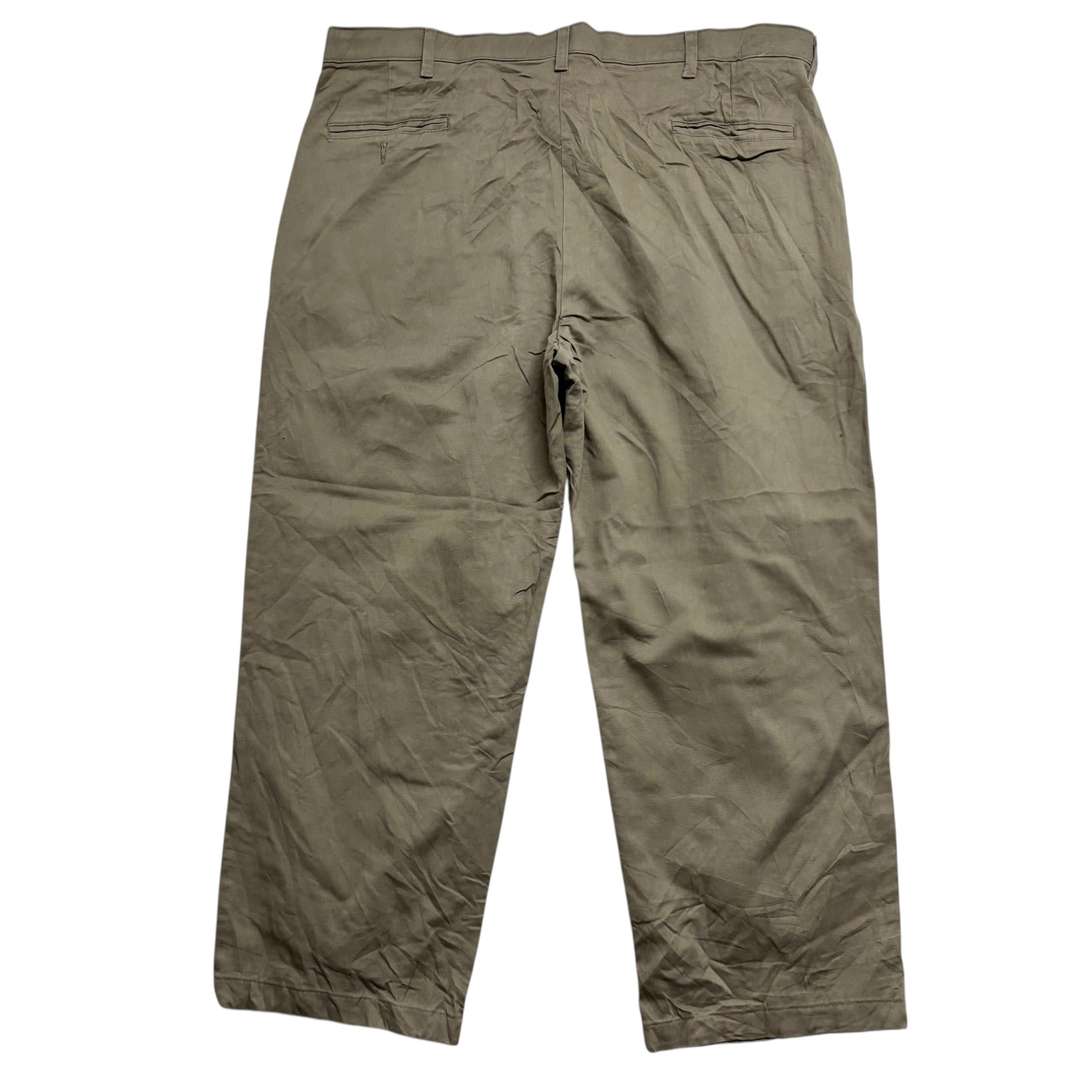 Wrangler Trousers W40 L27 Mens Green Relaxed Straight Fit Stretch Pants (E)