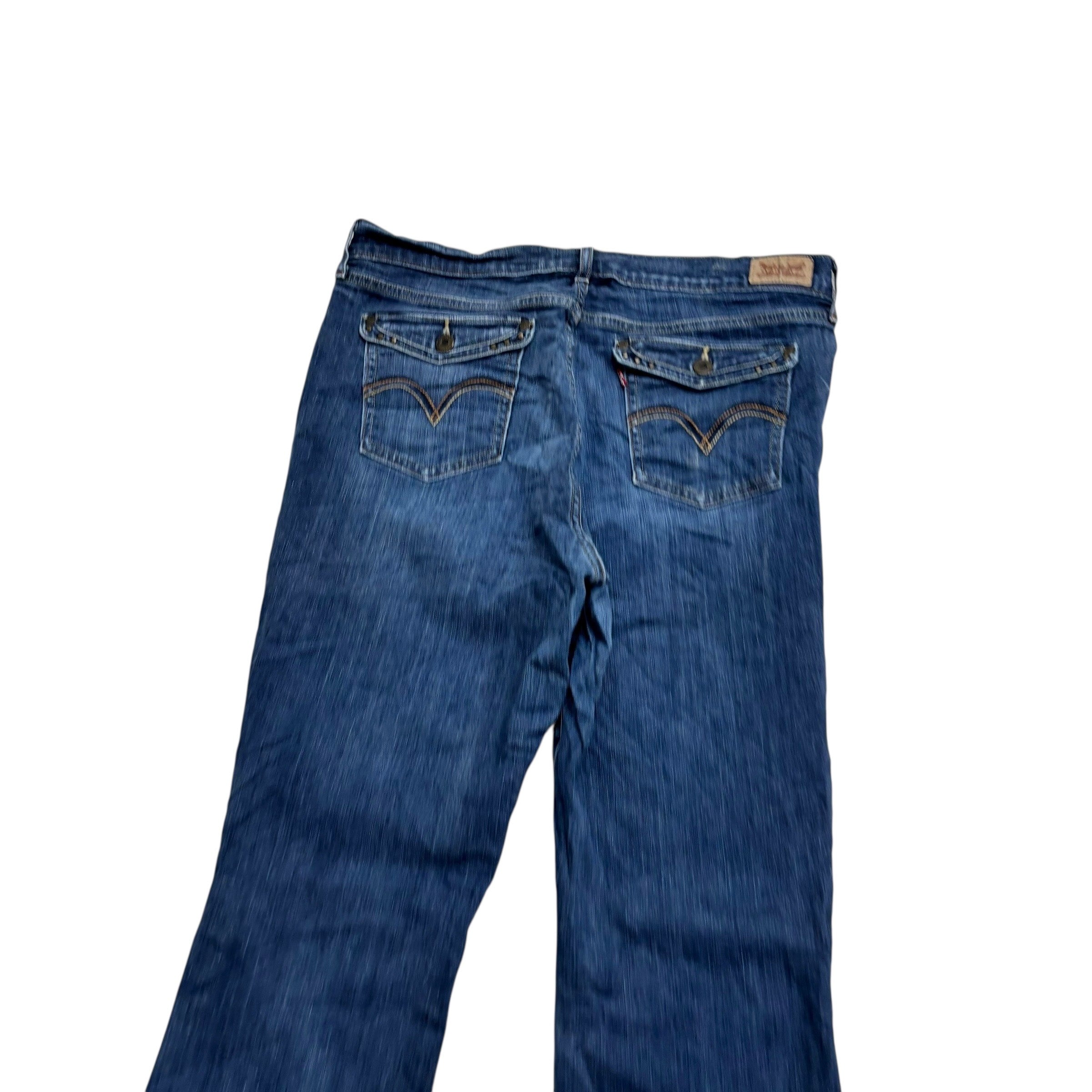 Levis 515 Jeans W33 L32 Womens Regular Bootcut Dark Blue Stretch Denim (E)