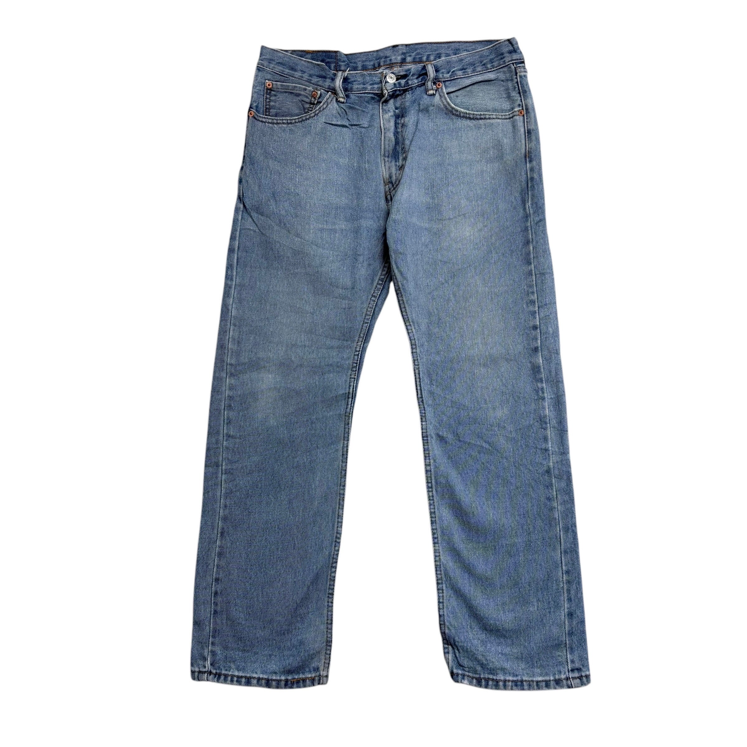 Levis 505 Jeans W33 L29 Mens Light Blue Regular Straight Fit Denim
