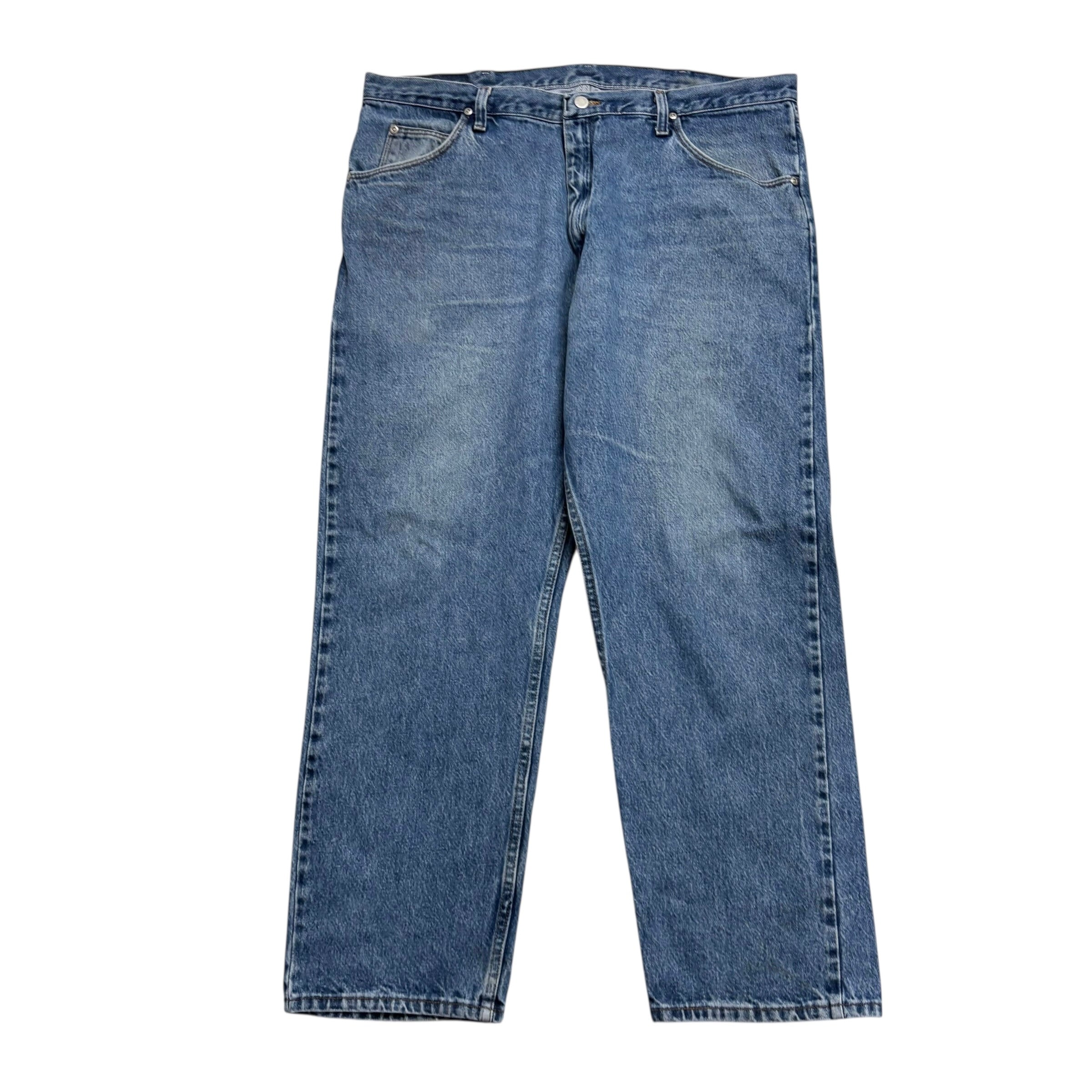 Wrangler Jeans W40 L30 Mens Mid Blue Relaxed Straight Fit Vintage Denim (F)