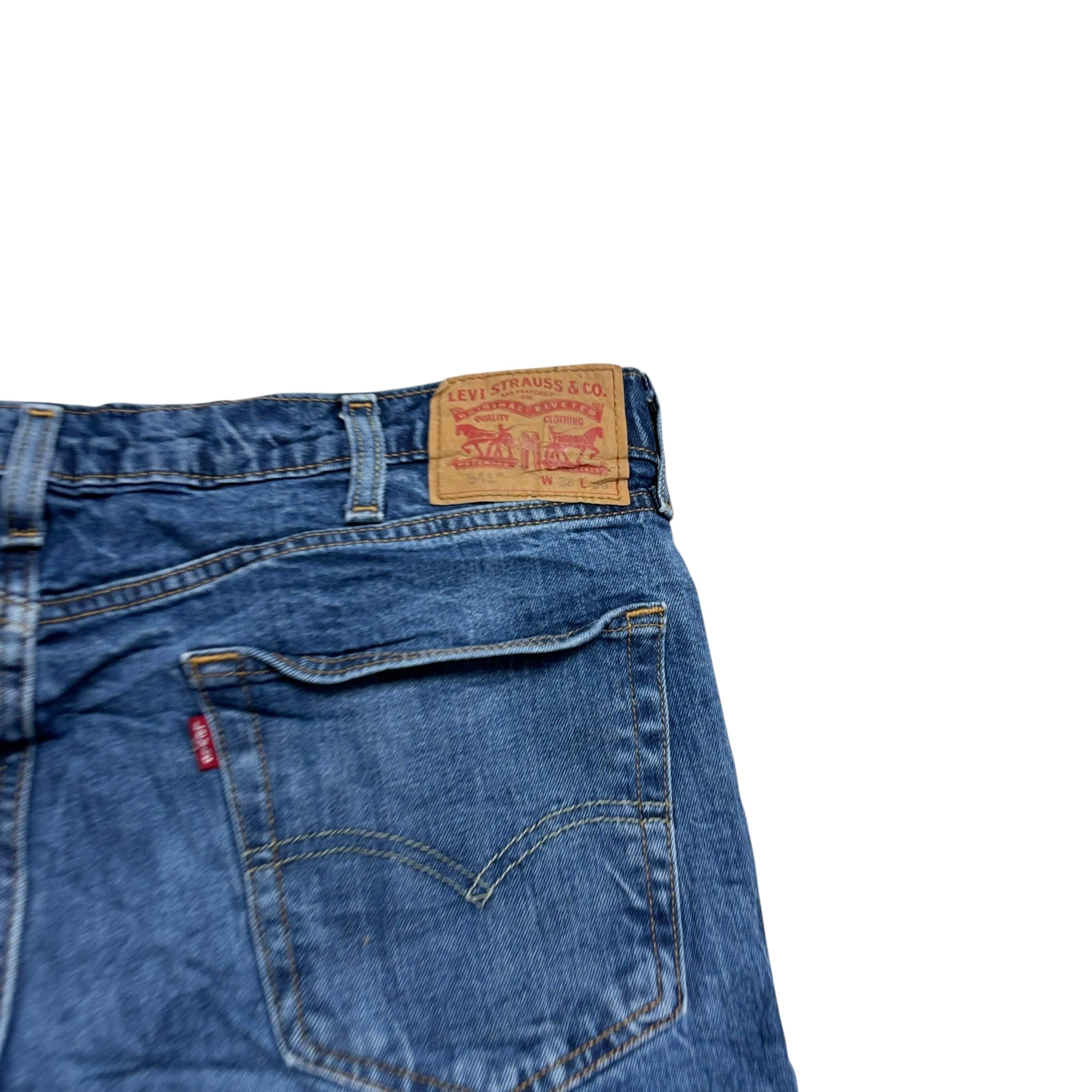 Levis 541 Jeans W38 L29 Mens Mid Blue Athletic Tapered Fit Stretch Denim (E)