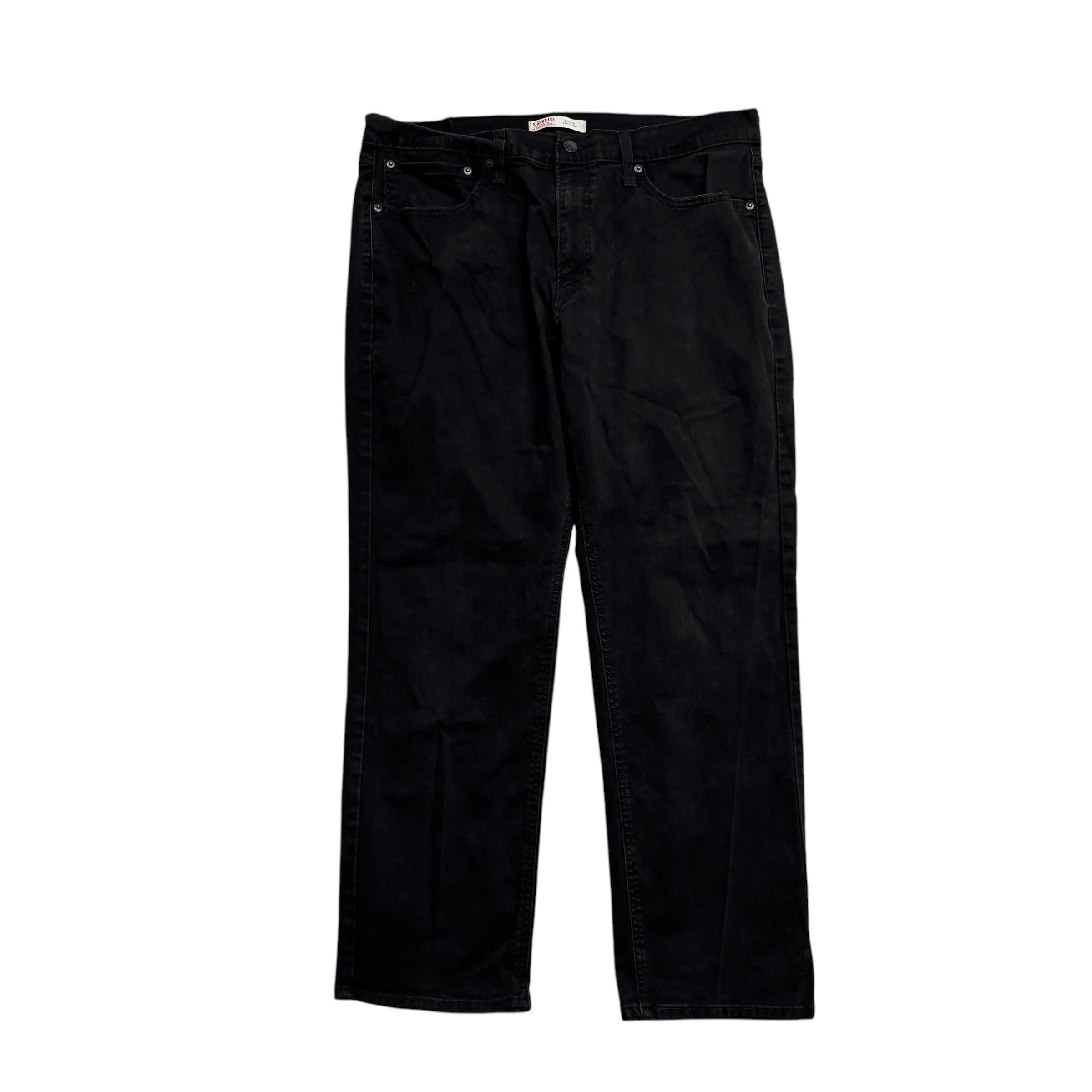 Levis Signature Jeans W36 L29 Mens Black Athletic Fit Stretch Denim (E)