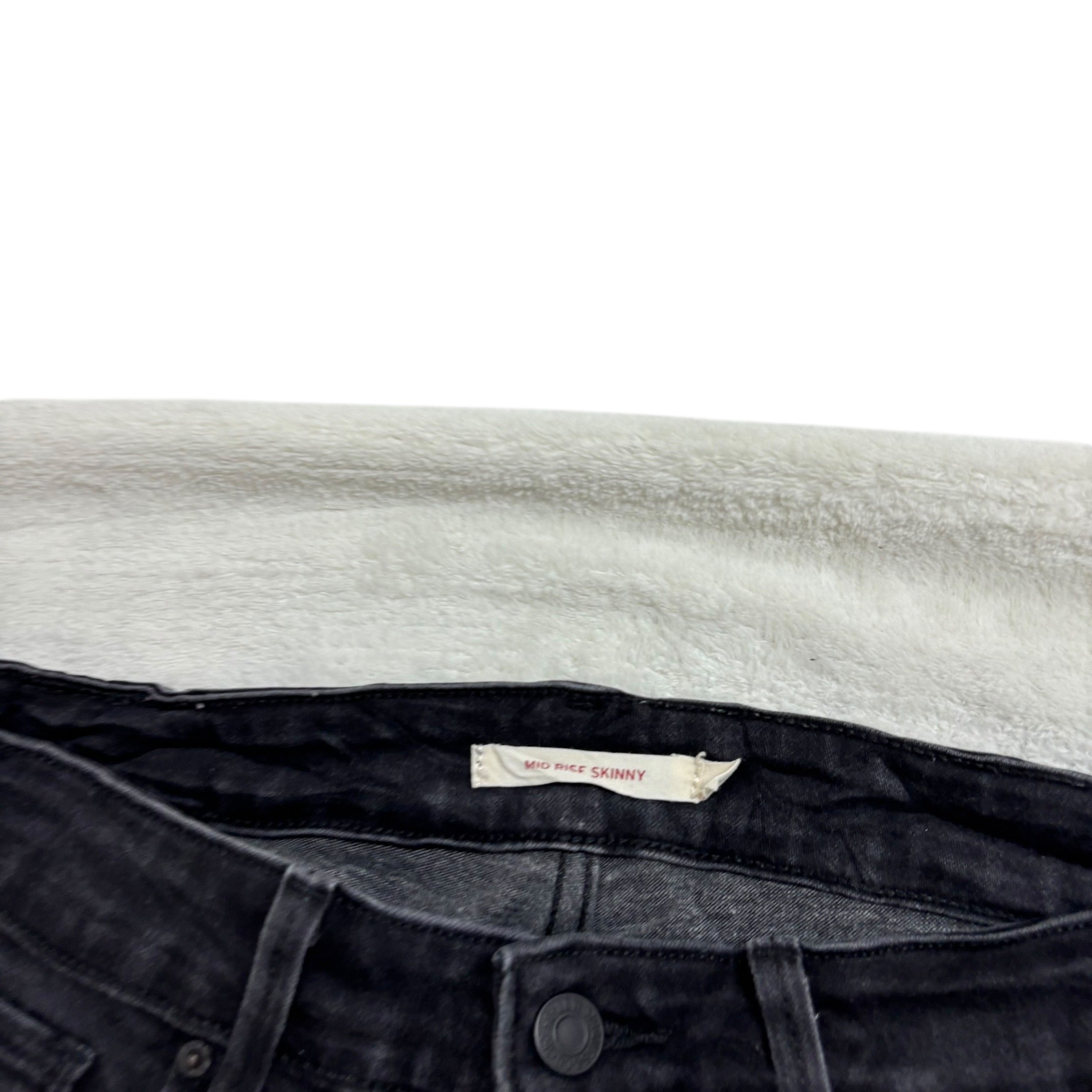 Levis Jeans W28 L32 Womens Mid Rise Skinny Fit Black Stretch Denim