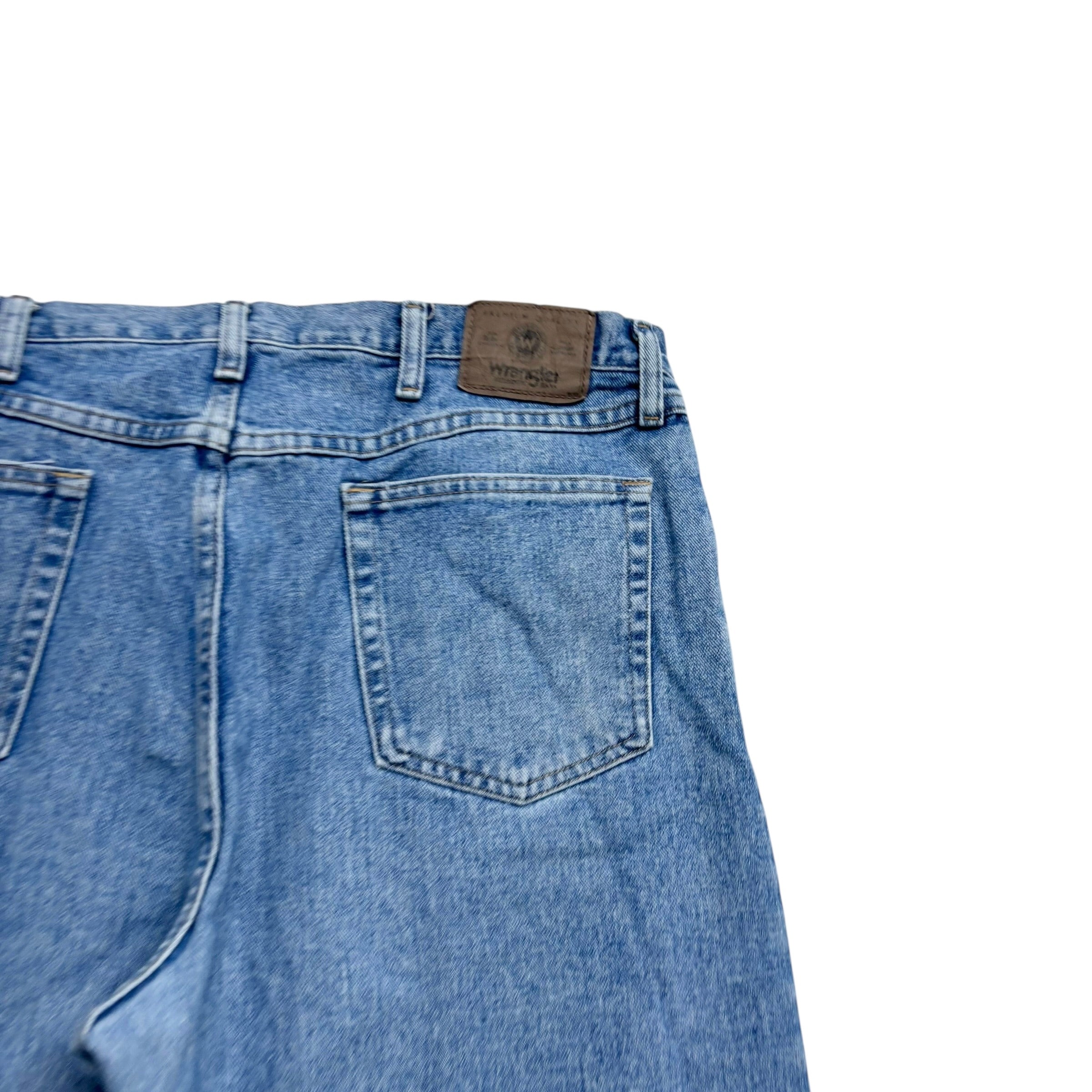 Wrangler Jeans W38 L32 Mens Light Blue Baggy Relaxed Straight Fit Denim (E)