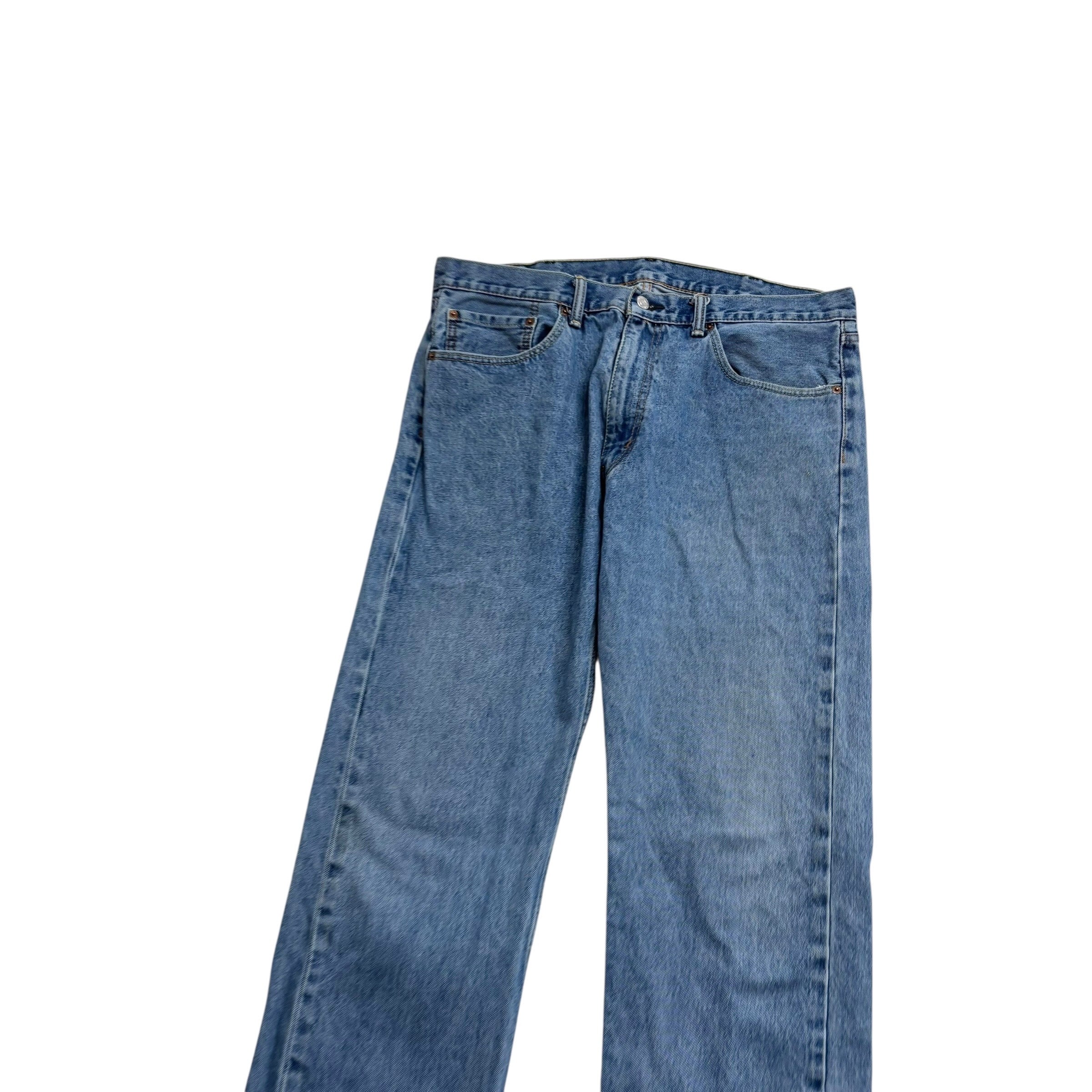 Levis 505 Jeans W36 L34 Mens Mid Blue Regular Straight Fit Denim