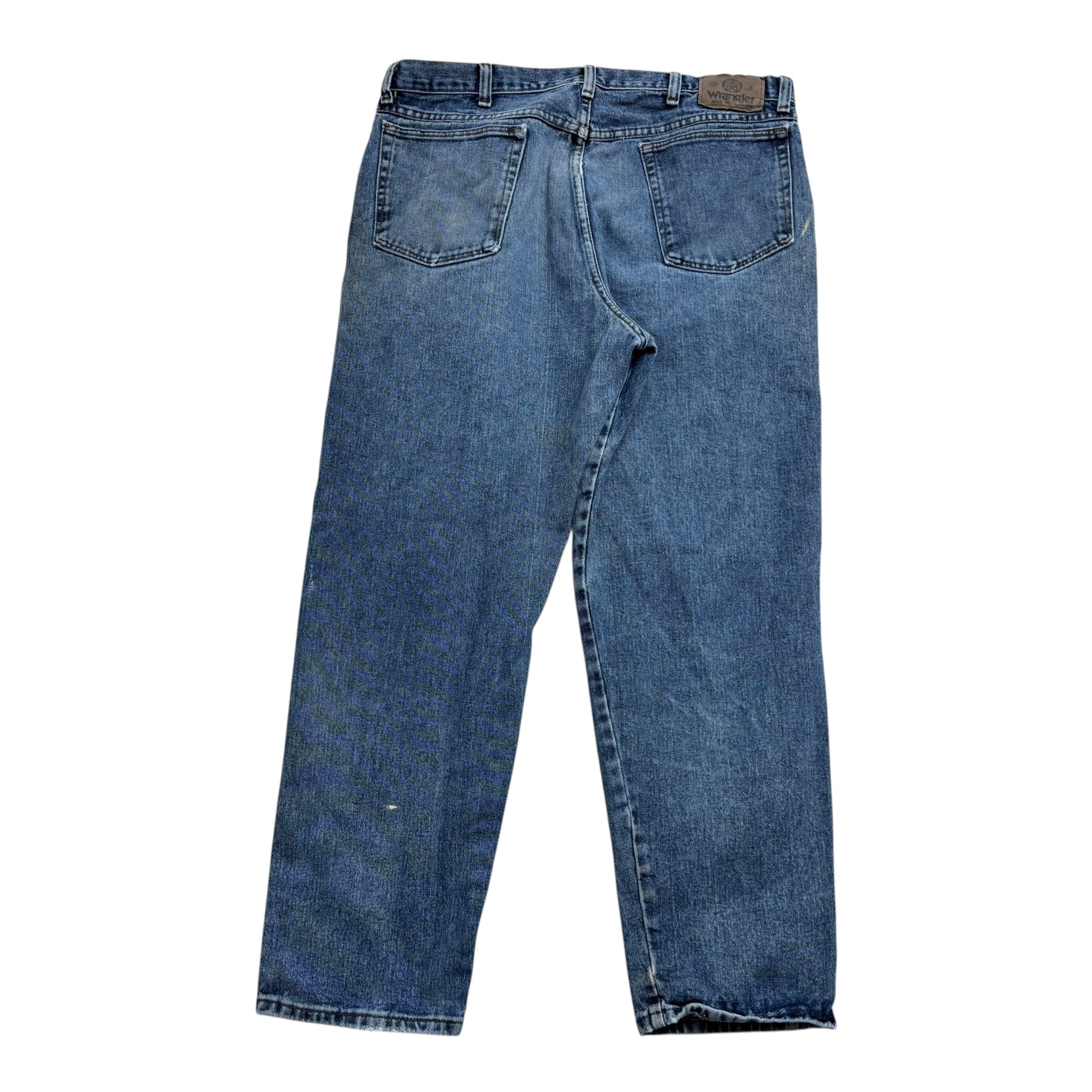 Wrangler Jeans W36 L30 Mens Mid Blue Relaxed Tapered Fit Vintage Denim (F)