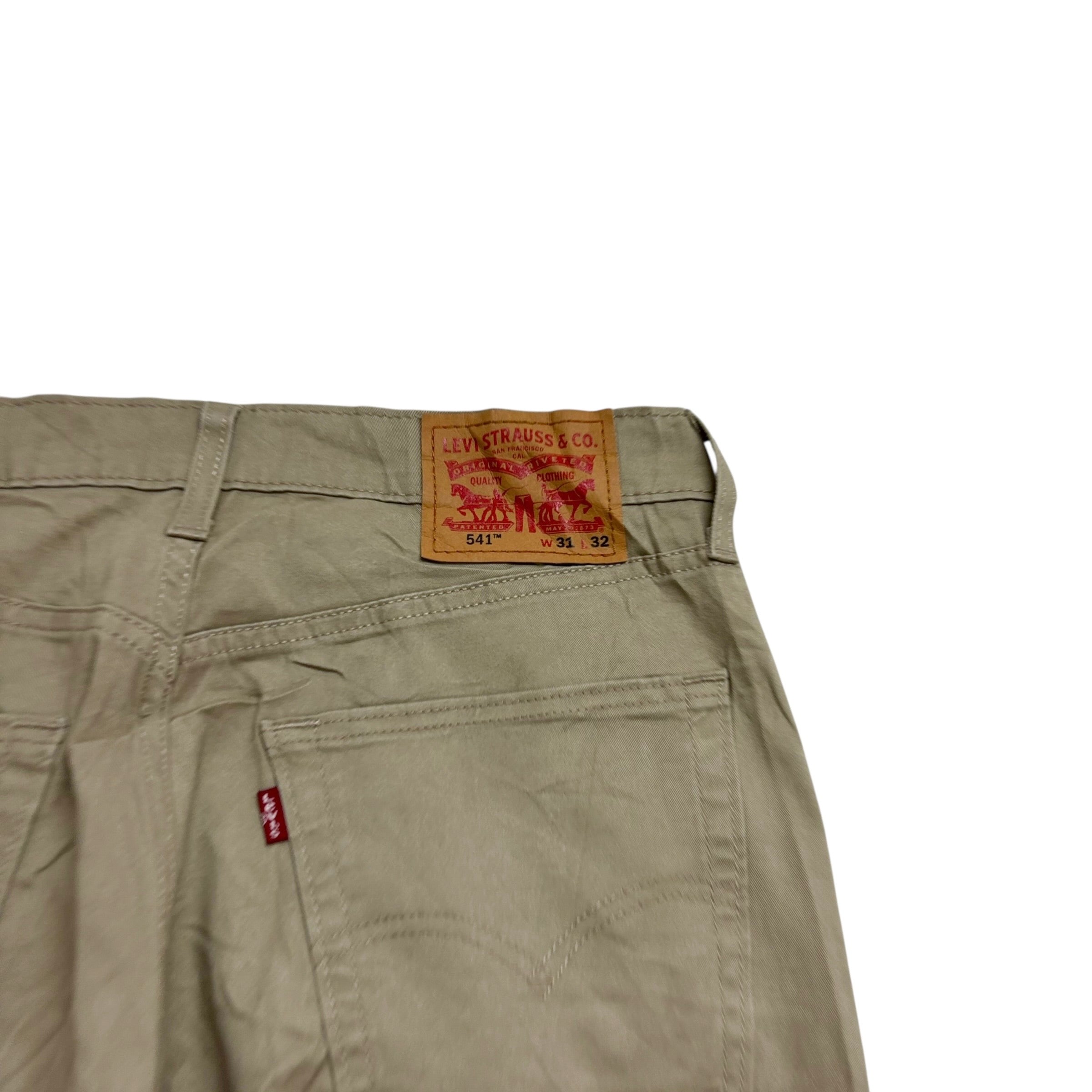 Levis 541 Trousers W31 L32 Mens Beige Athletic Tapered Fit Stretch Pants (E)