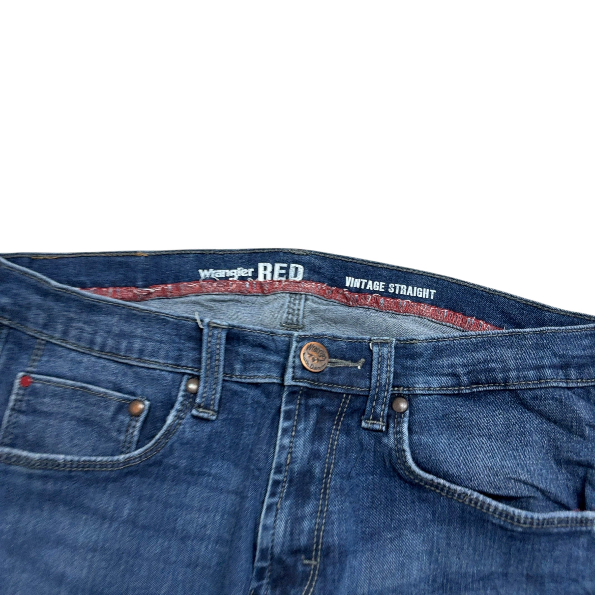 Wrangler Jeans W30 L30 Mens Dark Blue Regular Straight Fit Stretch Denim (E)