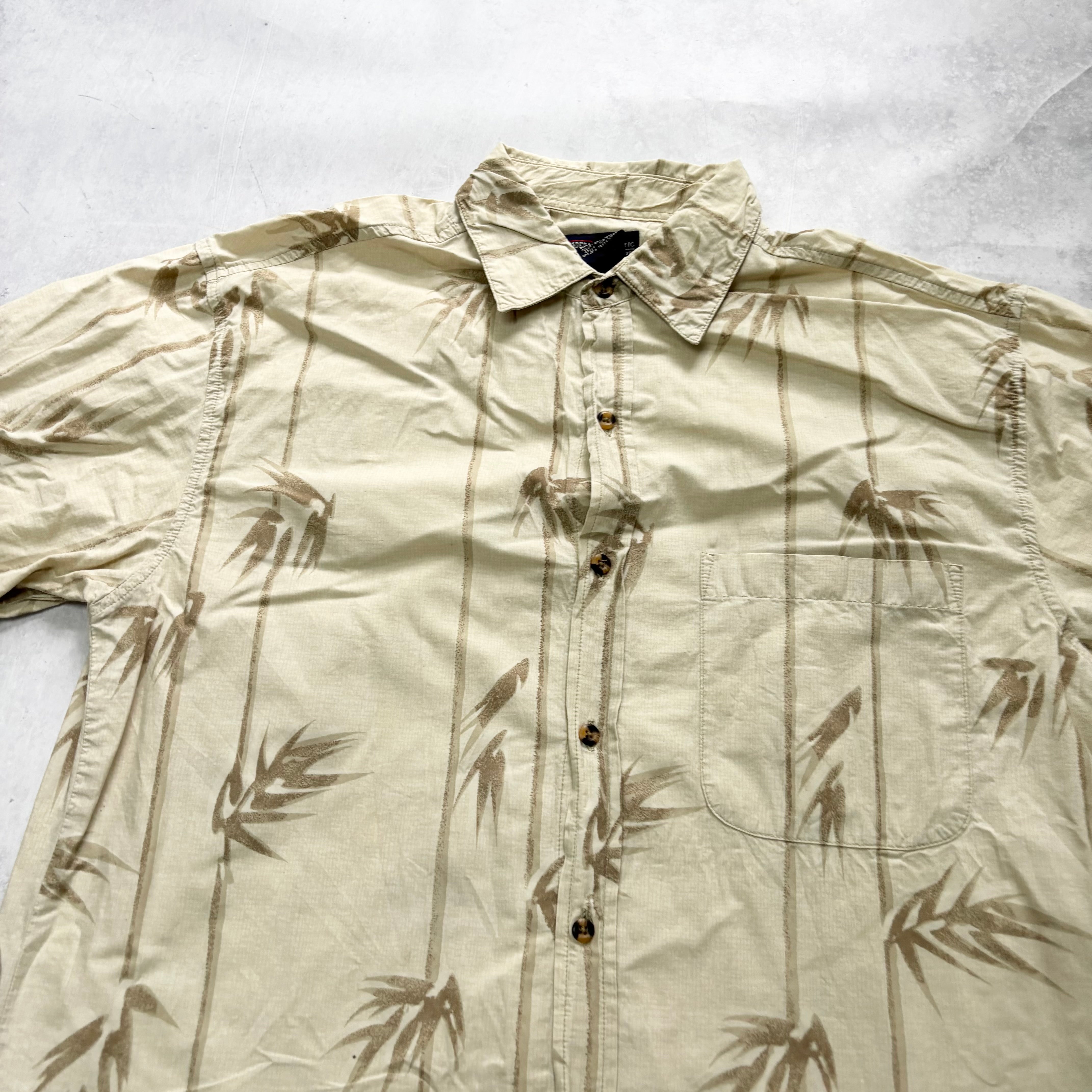Vintage Hawaiian Shirt Mens Medium Yellow Floral Aloha Short Sleeve Cotton