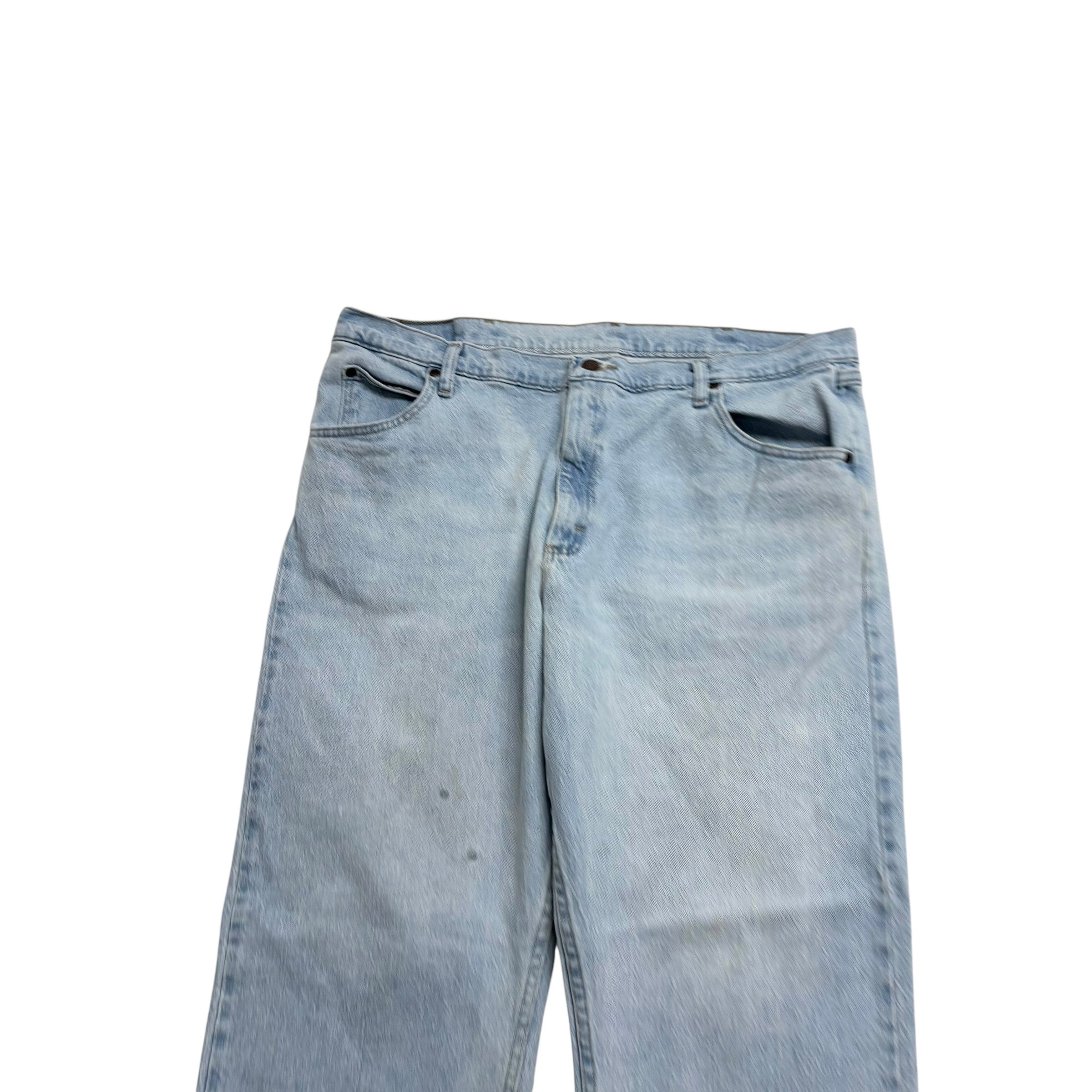 Wrangler Jeans W40 L30 Mens Light Blue Relaxed Straight Fit Stretch Denim (F)