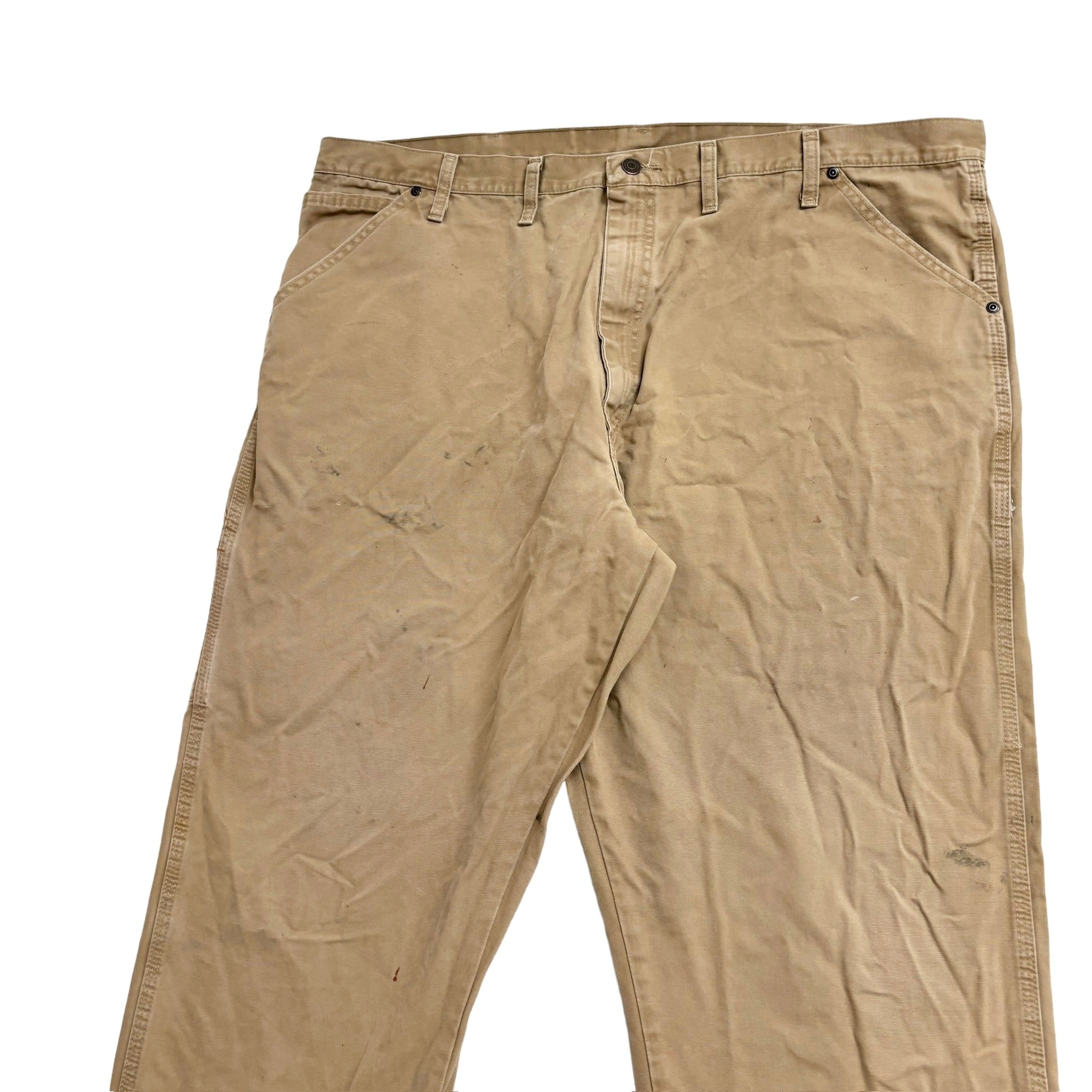 Wrangler Carpenter Pants W42 L32 Mens Tan Beige Baggy Relaxed Straight Fit