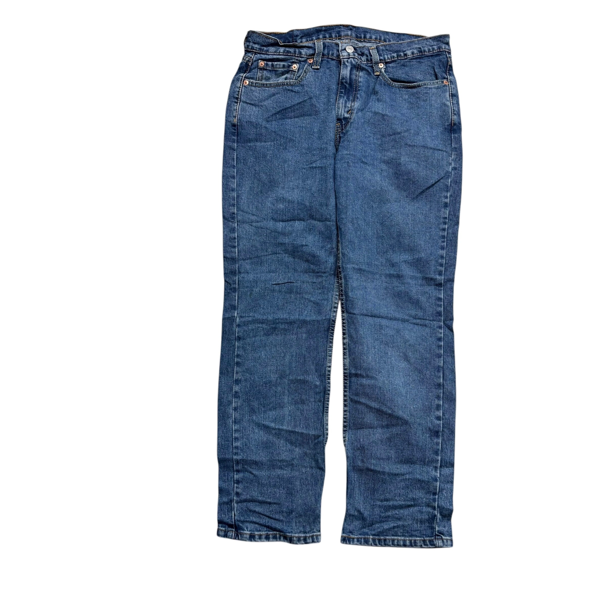 Levis 514 Jeans W32 L29 Mens Mid Blue Regular Straight Fit Stretch Denim (E)