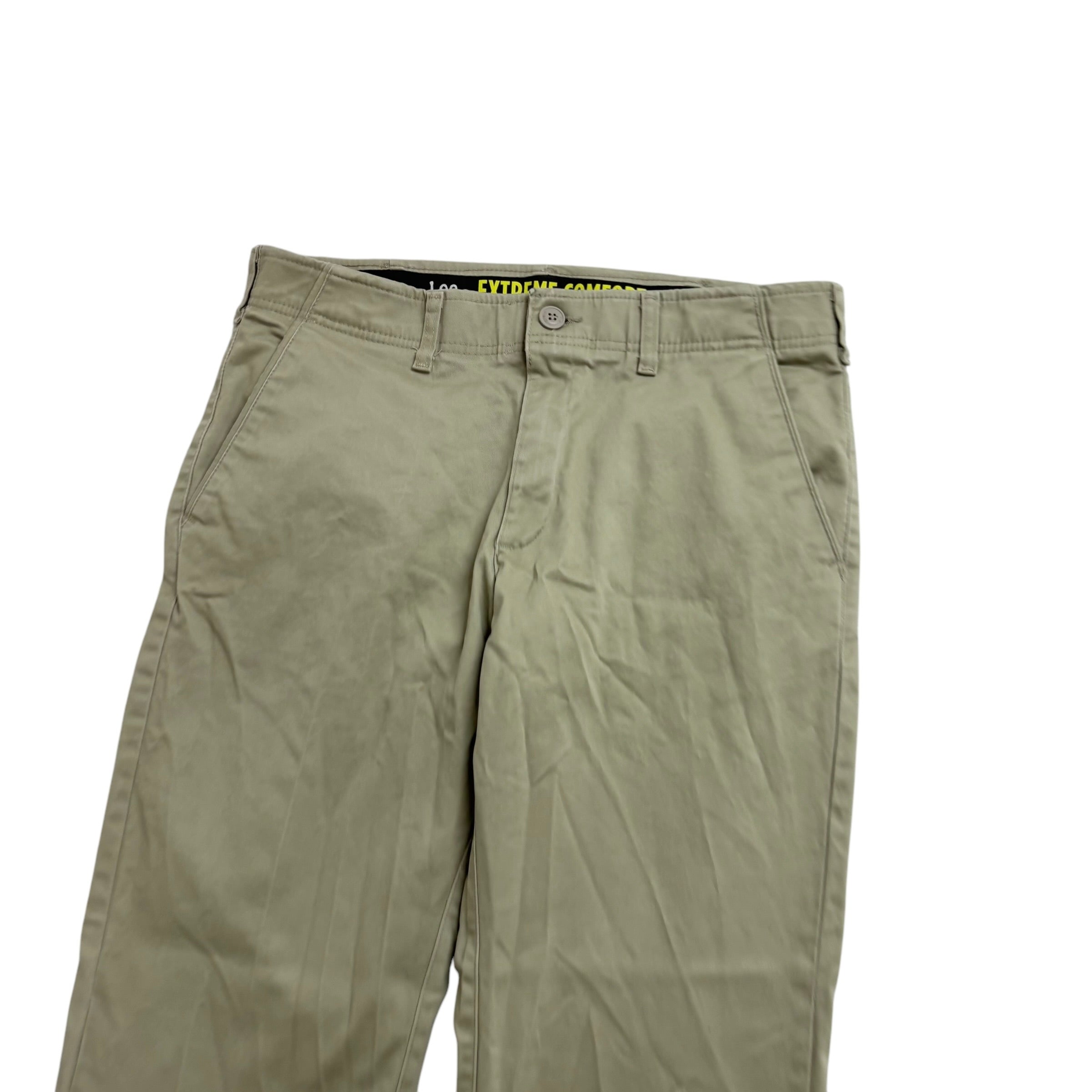 Lee Trousers W34 L29 Mens Beige Regular Straight Fit Stretch Pants (E)