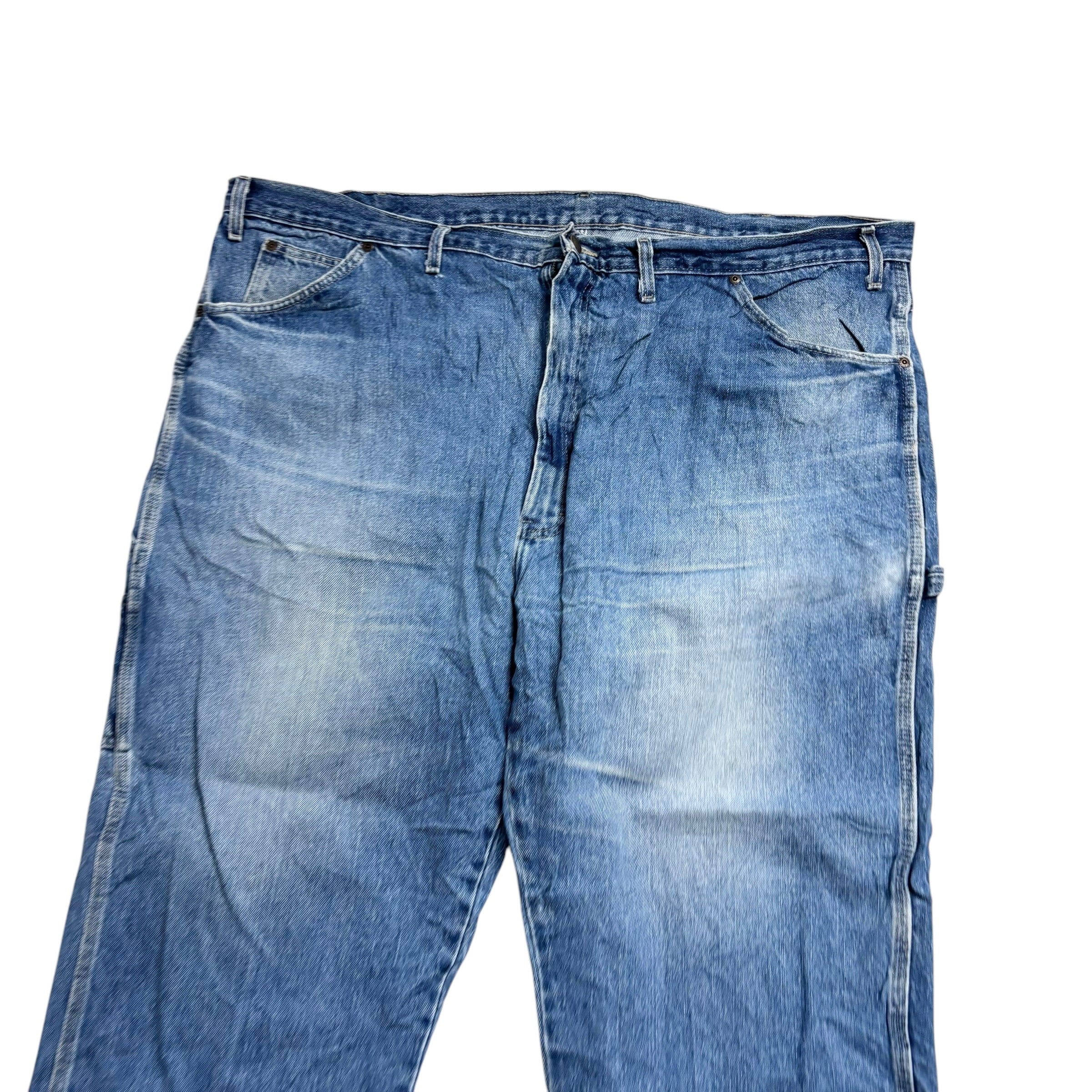 Dickies Carpenter Jeans W48 L30 Mens Light Blue Relaxed Baggy Straight Fit Pants