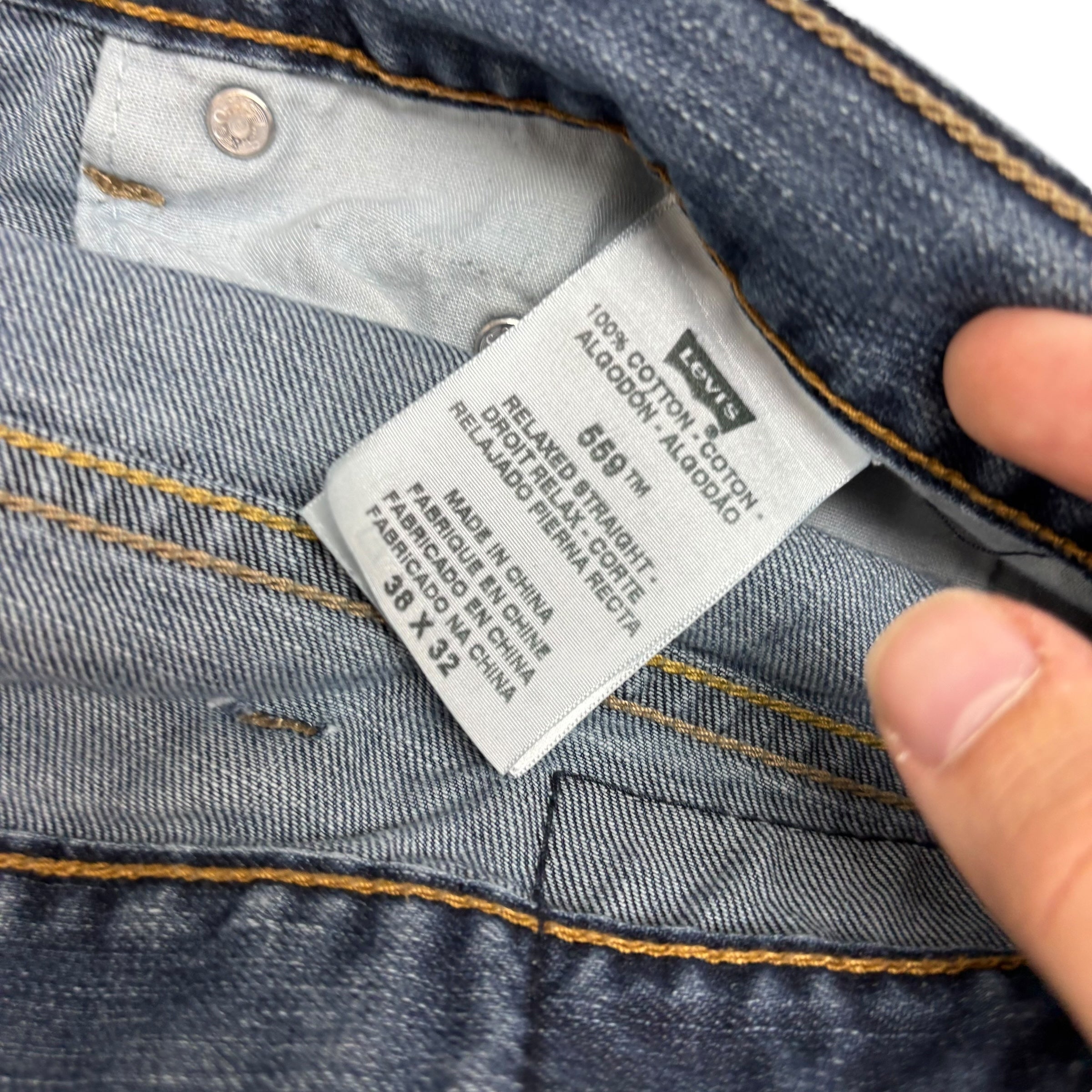 Levis 559 Jeans W38 L31 Mens Dark Blue Baggy Relaxed Straight Vintage Denim (E)