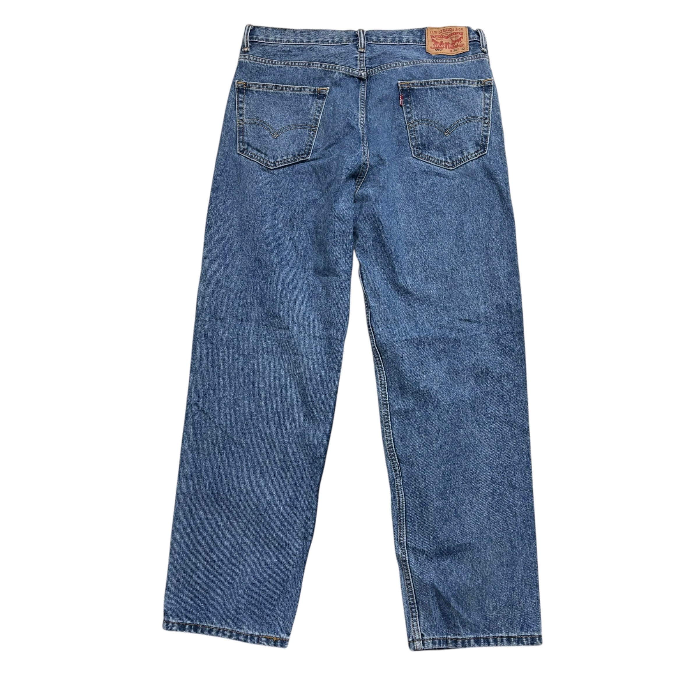Levis 550 Jeans W36 L32 Mens Mid Blue Baggy Relaxed Straight Fit Denim (E)