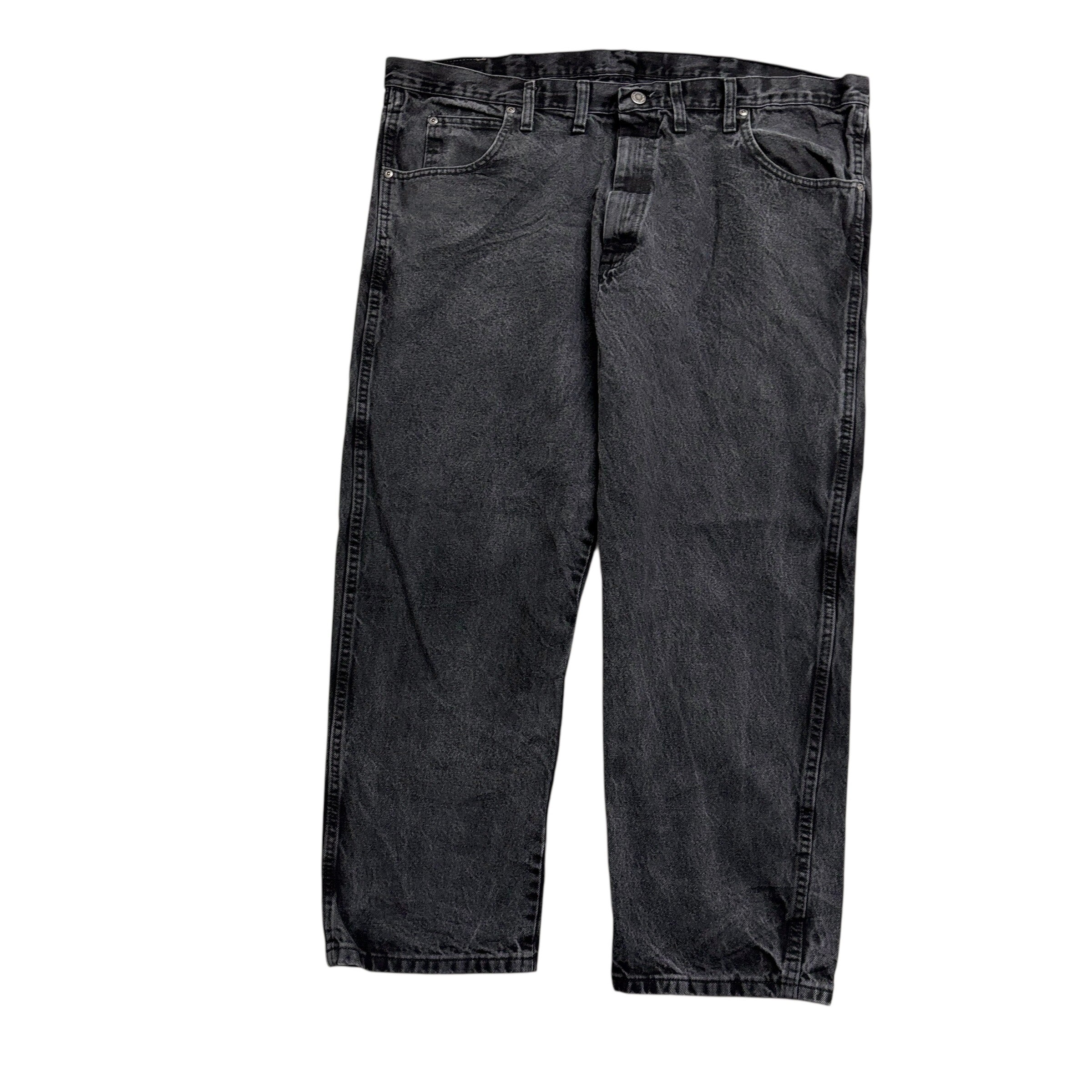 Wrangler Jeans W44 L28 Mens Black Relaxed Straight Fit Denim