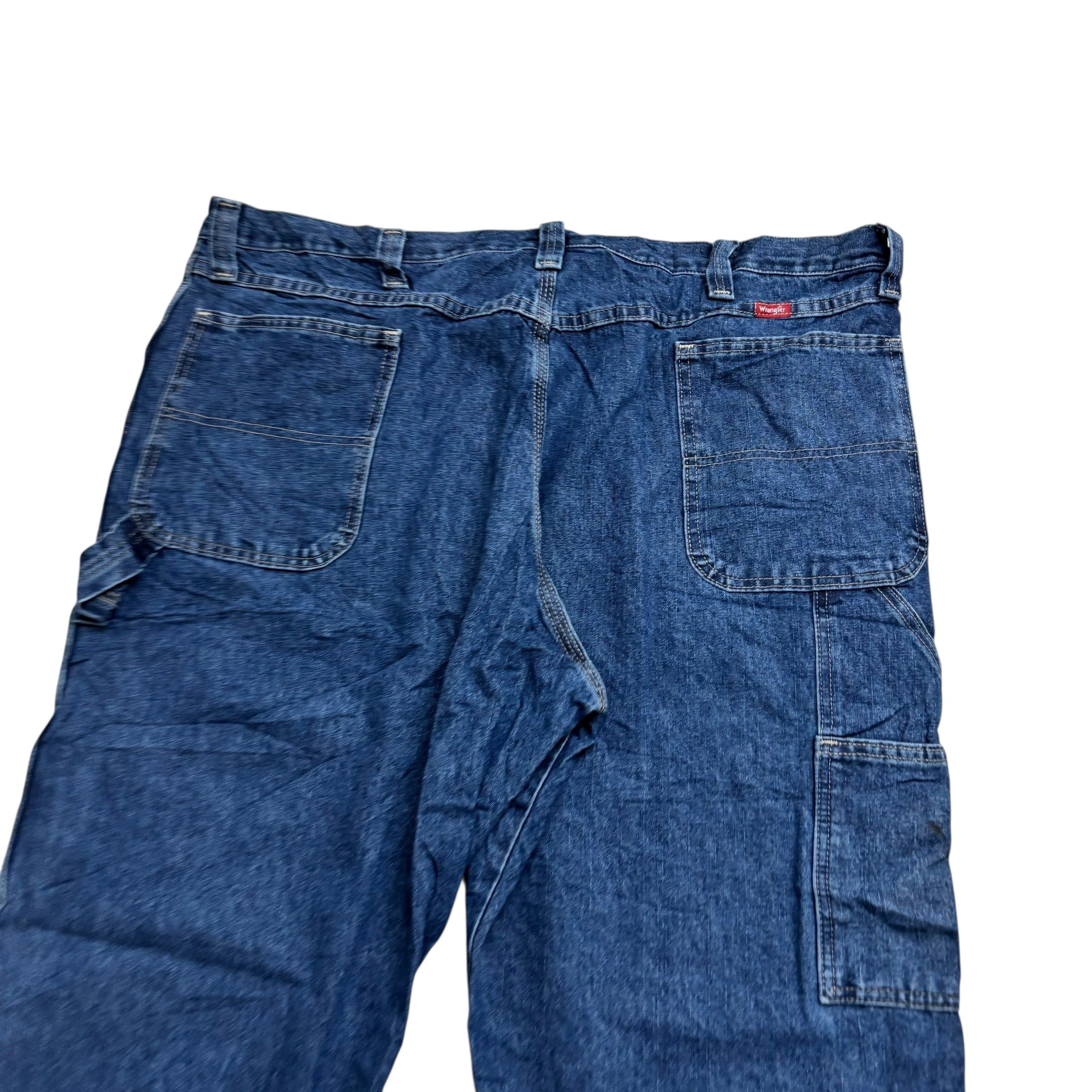 Wrangler Carpenter Jeans W44 L30 Mens Mid Blue Relaxed Straight Fit Denim (E)