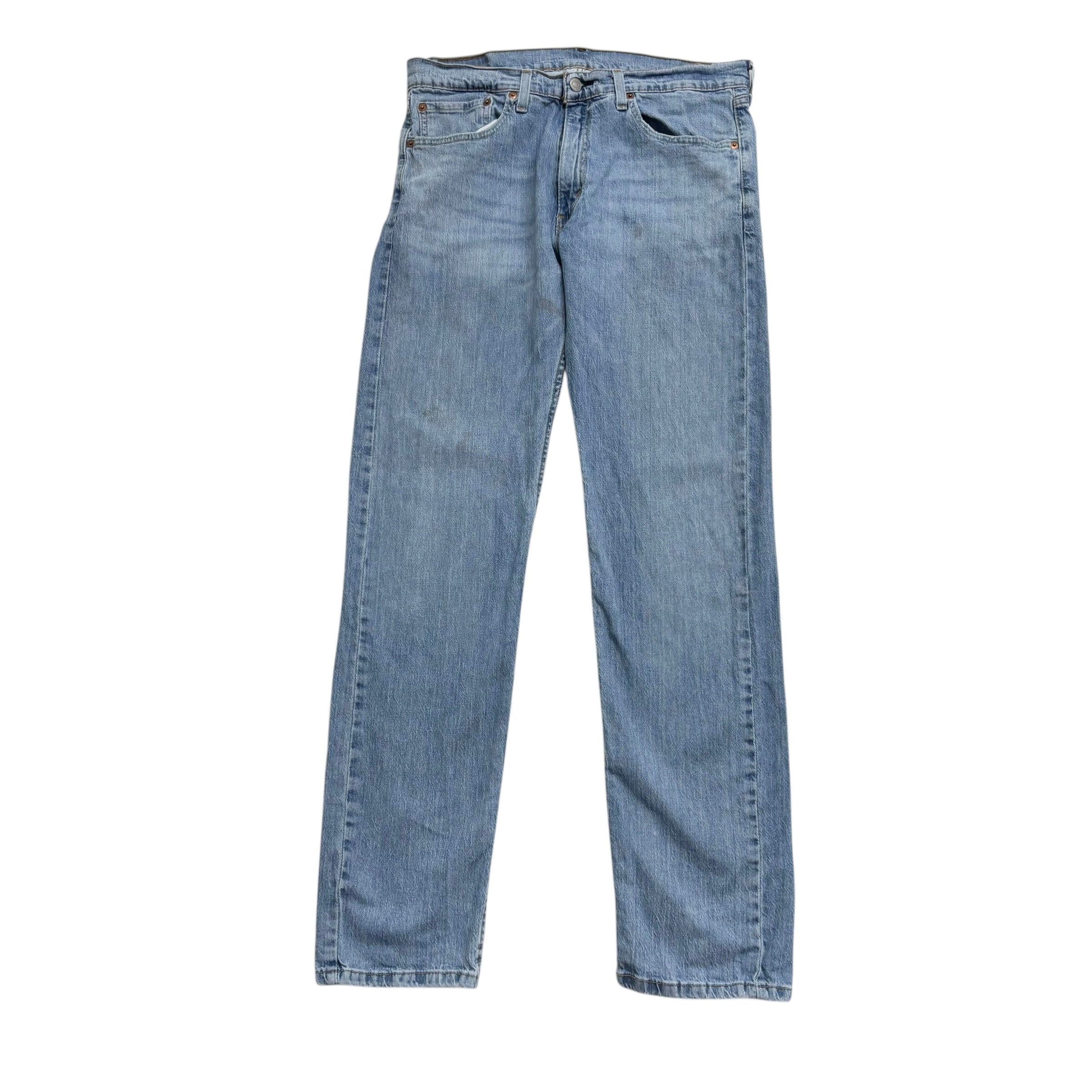 Levis 505 Jeans W34 L34 Mens Light Blue Regular Straight Fit Stretch Denim (F)