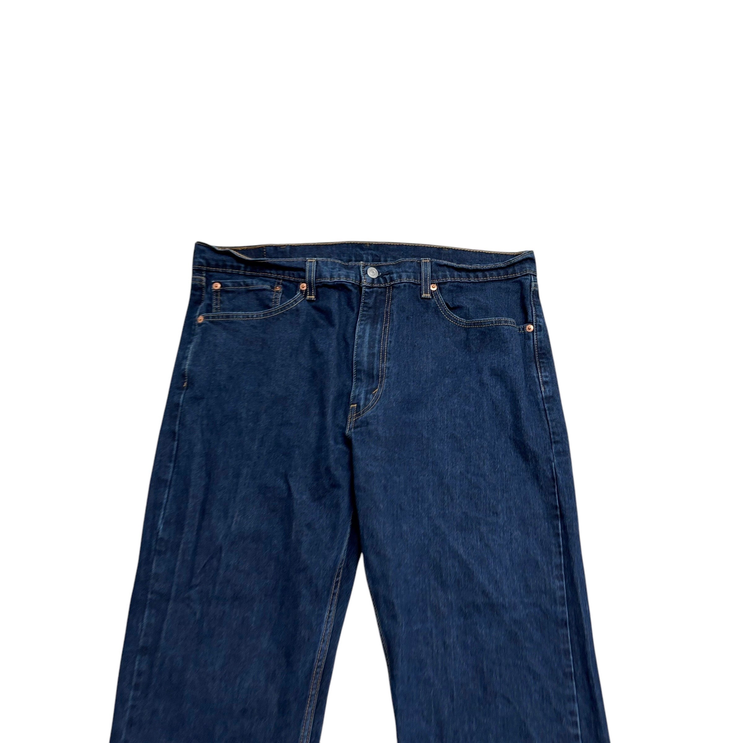 Levis 505 Jeans W38 L29 Mens Dark Blue Regular Straight Fit Stretch Denim (E)