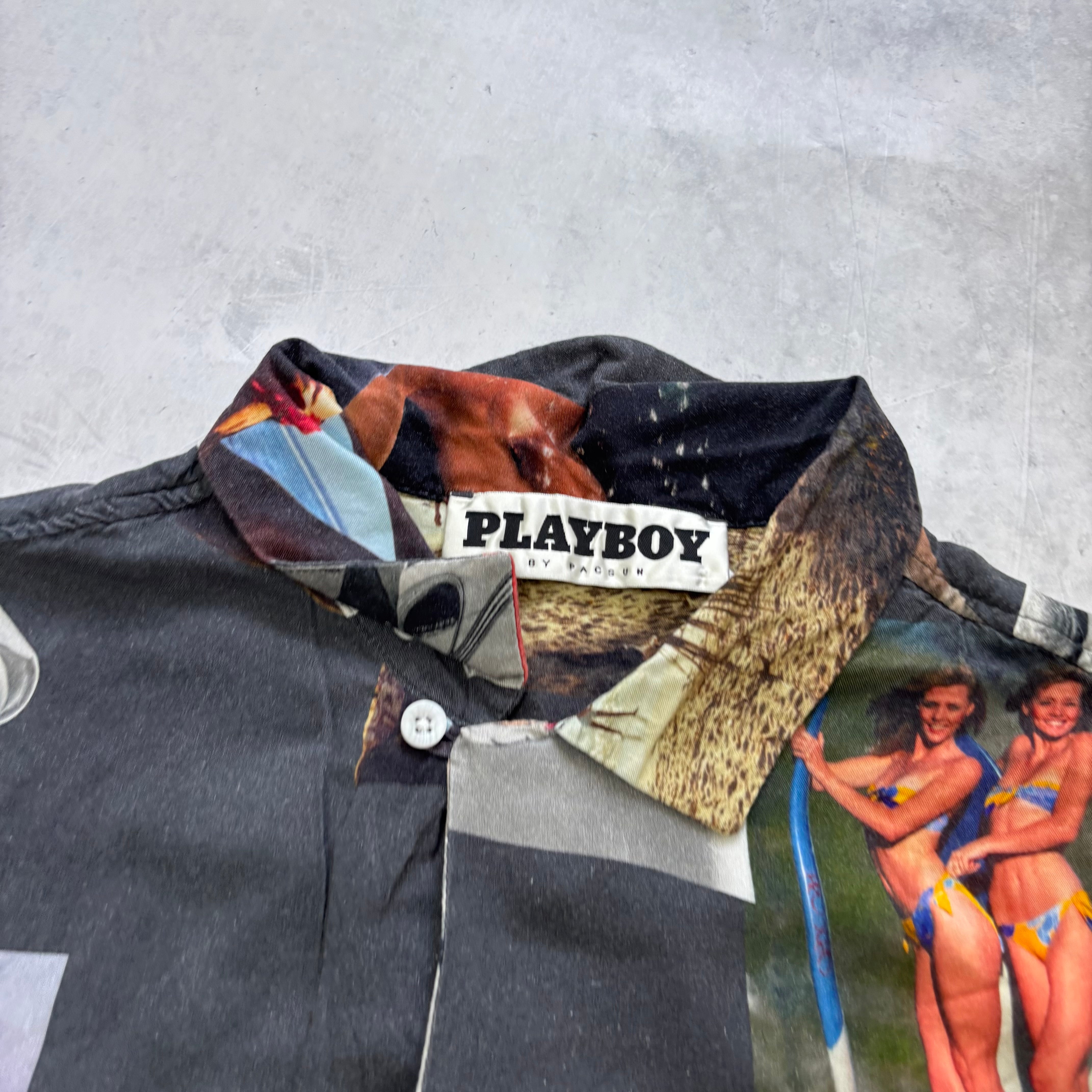Pacsun Playboy Shirt Mens Medium Short Sleeve Cotton Rayon