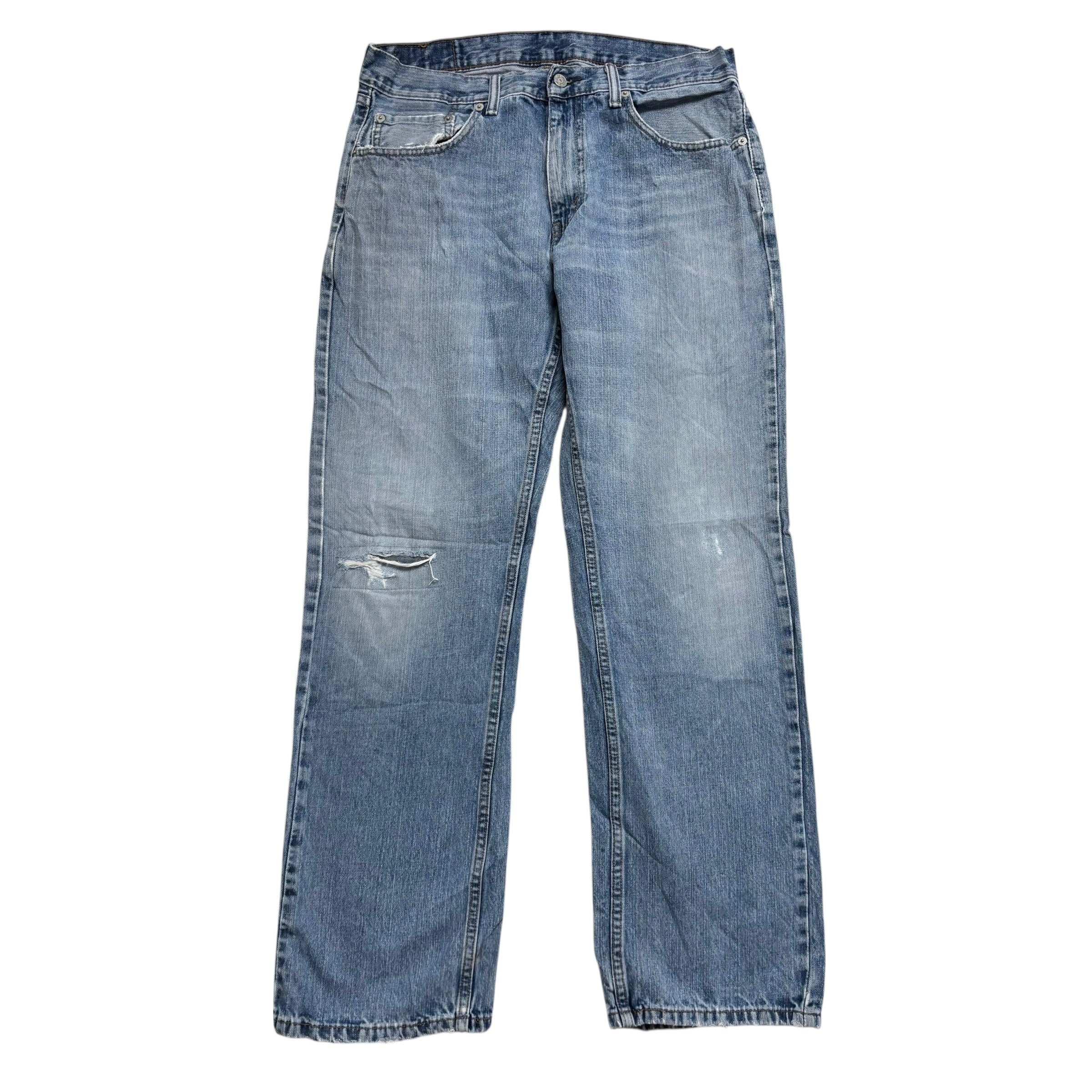 Levis 559 Jeans W34 L32 Mens Light Blue Baggy Relaxed Fit Distressed