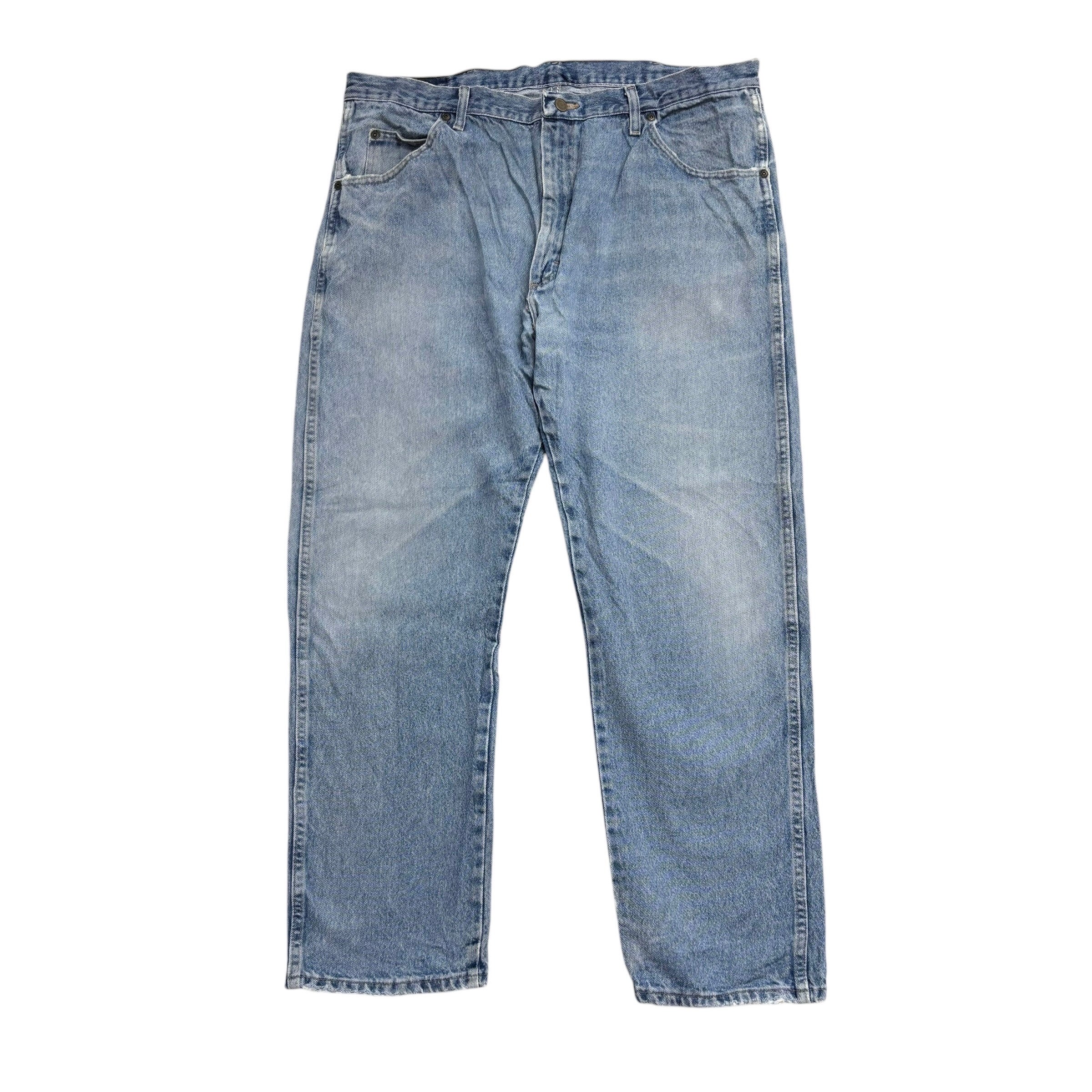 Wrangler Jeans W40 L30 Mens Regular Straight Fit Light Blue Vintage Denim (G)