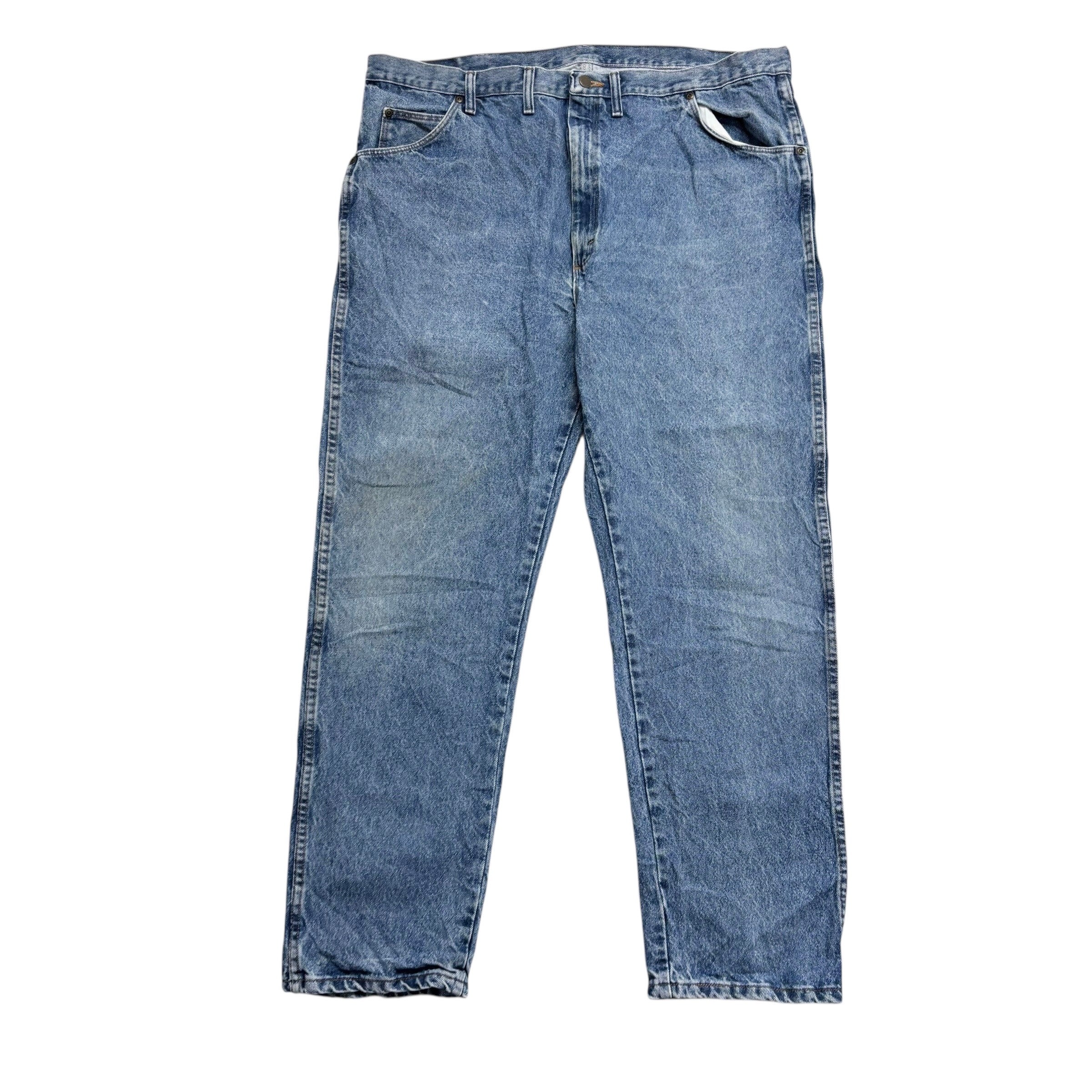 Wrangler Jeans W44 L32 Mens Mid Blue Regular Straight Fit Vintage Denim