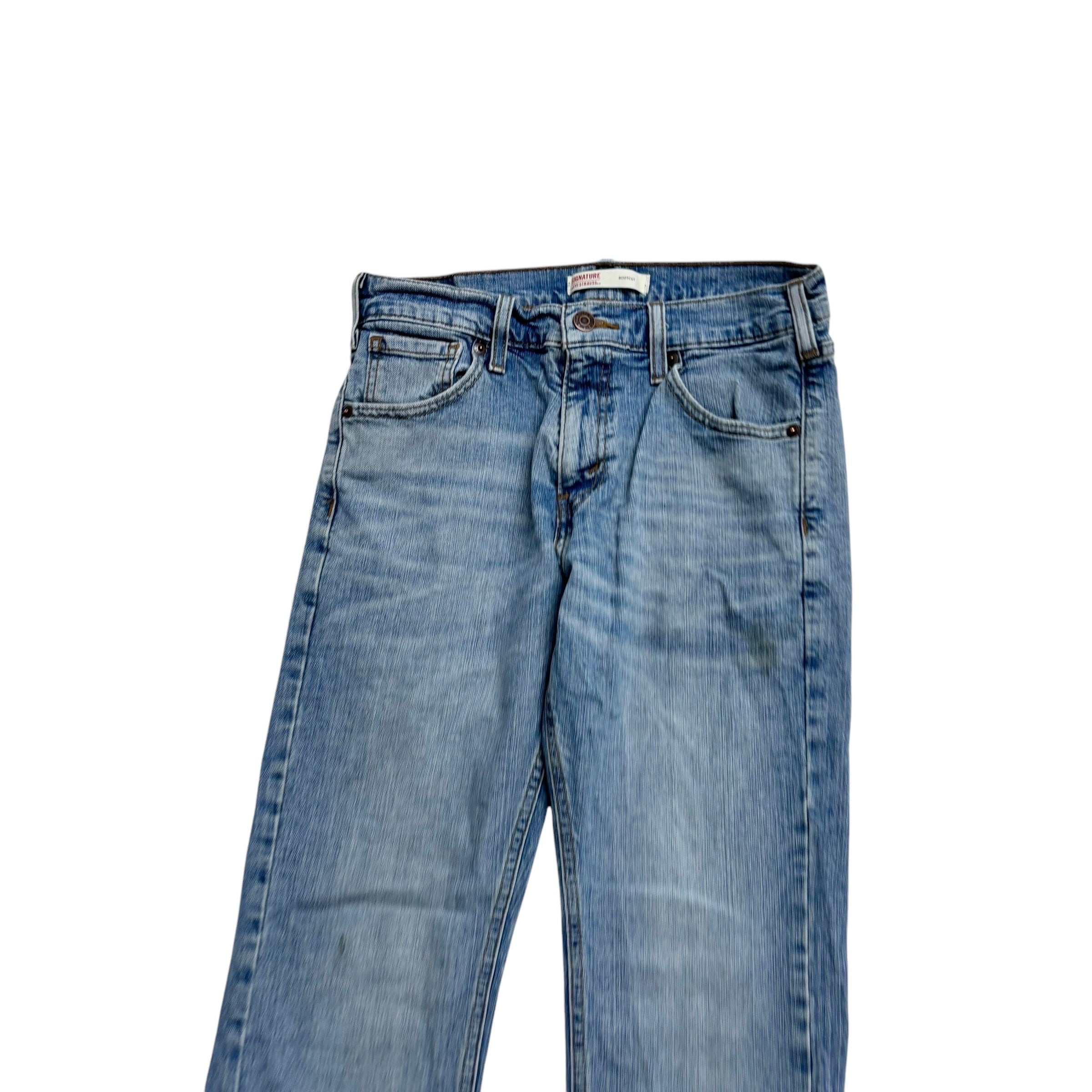 Levis Signature Jeans W34 L30 Mens Blue Relaxed Straight Fit Stretch (E)