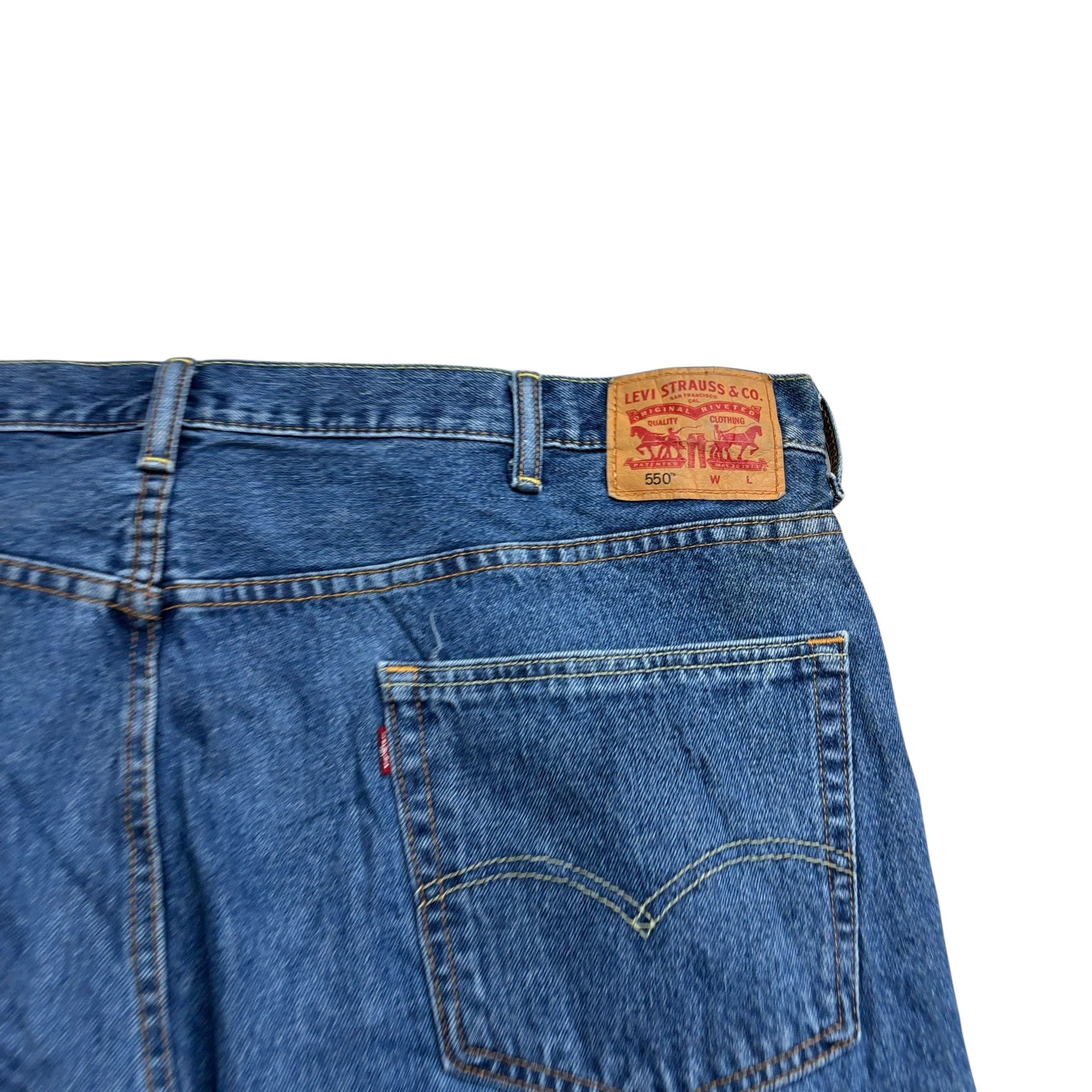 Levis 550 Jeans W46 L29 Mens Mid Blue Baggy Relaxed Straight Fit Denim (E)