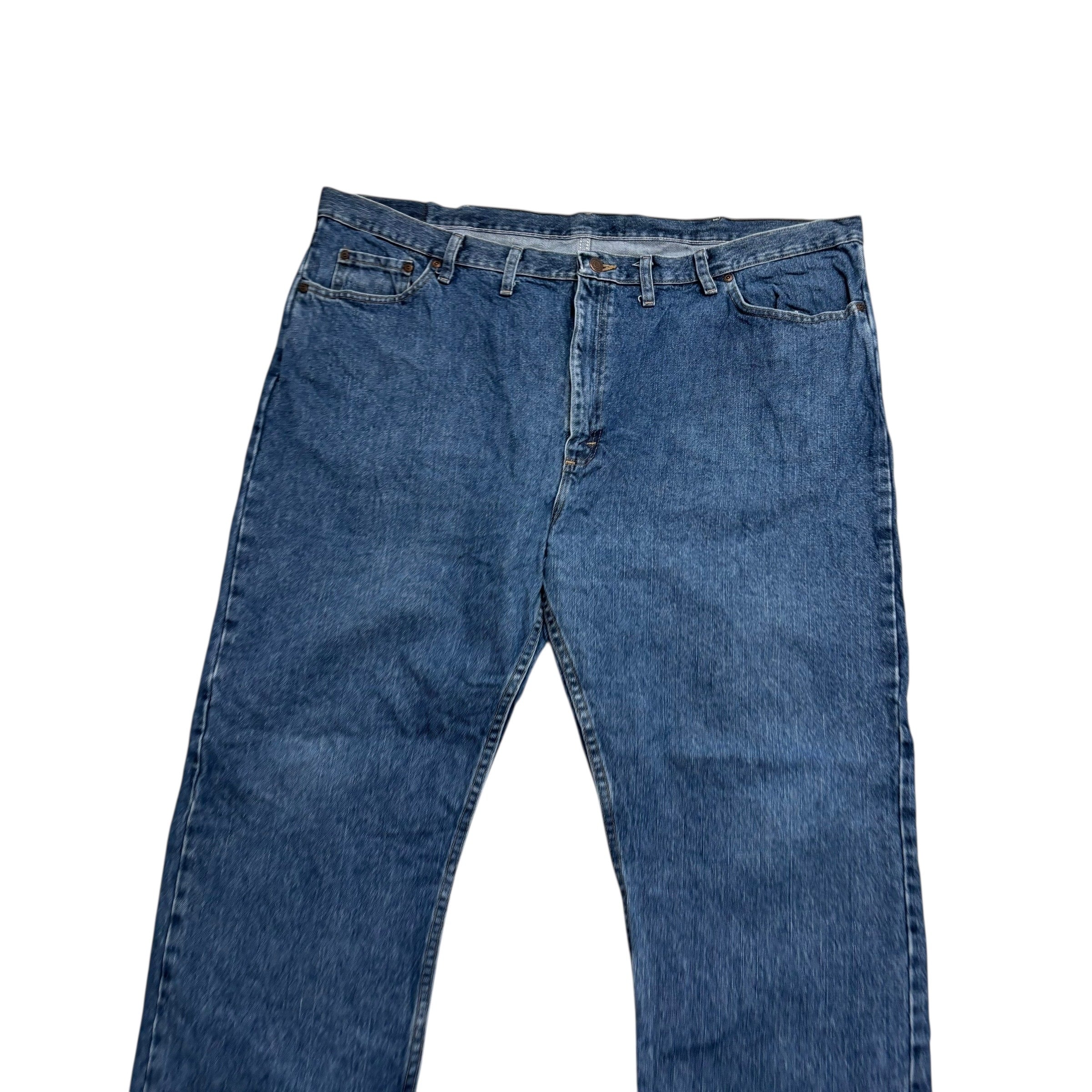 Wrangler Jeans W48 L30 Mens Mid Blue Regular Straight Fit Denim