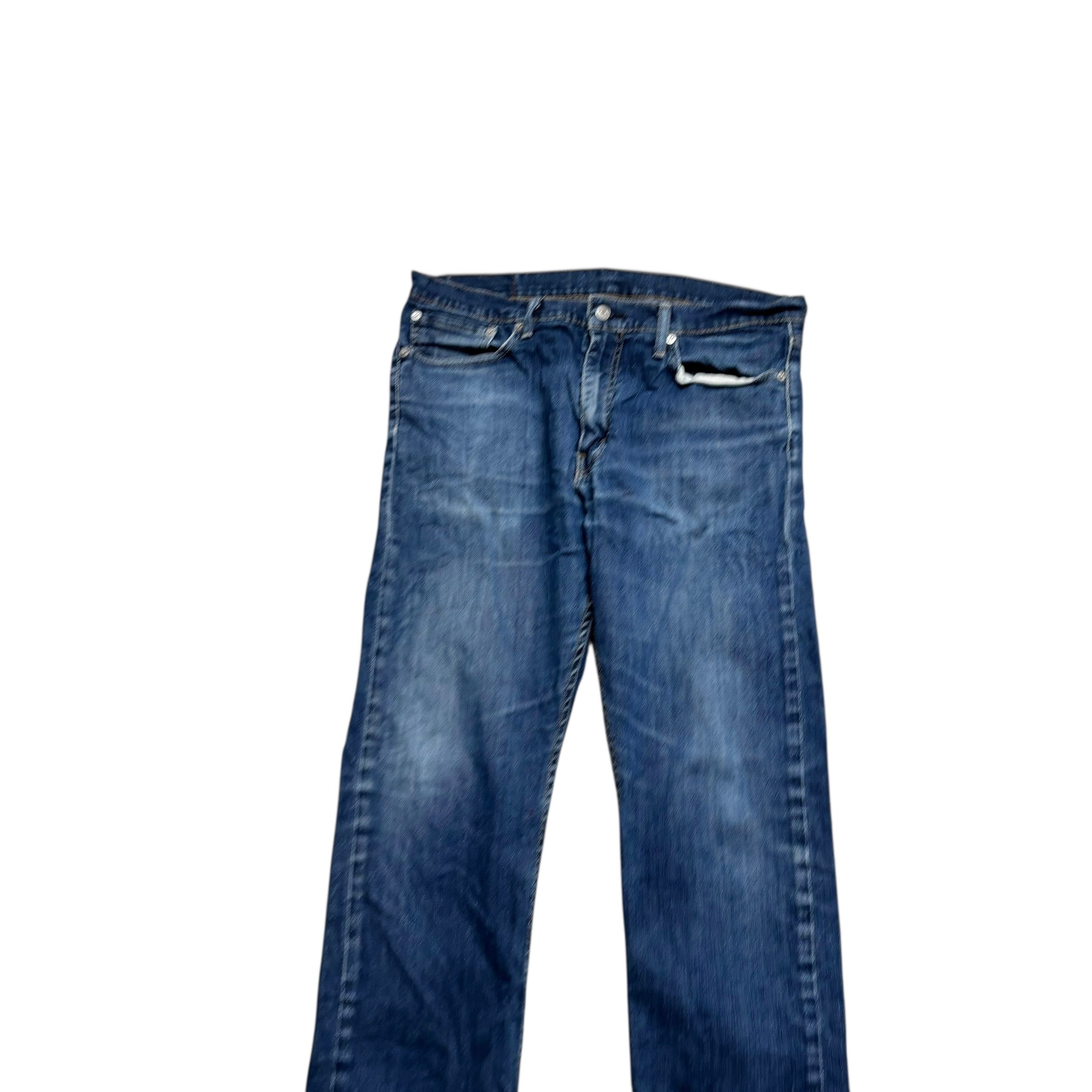 Levis 513 Jeans W34 L32 Mens Mid Blue Slim Straight Fit Stretch Denim (F)