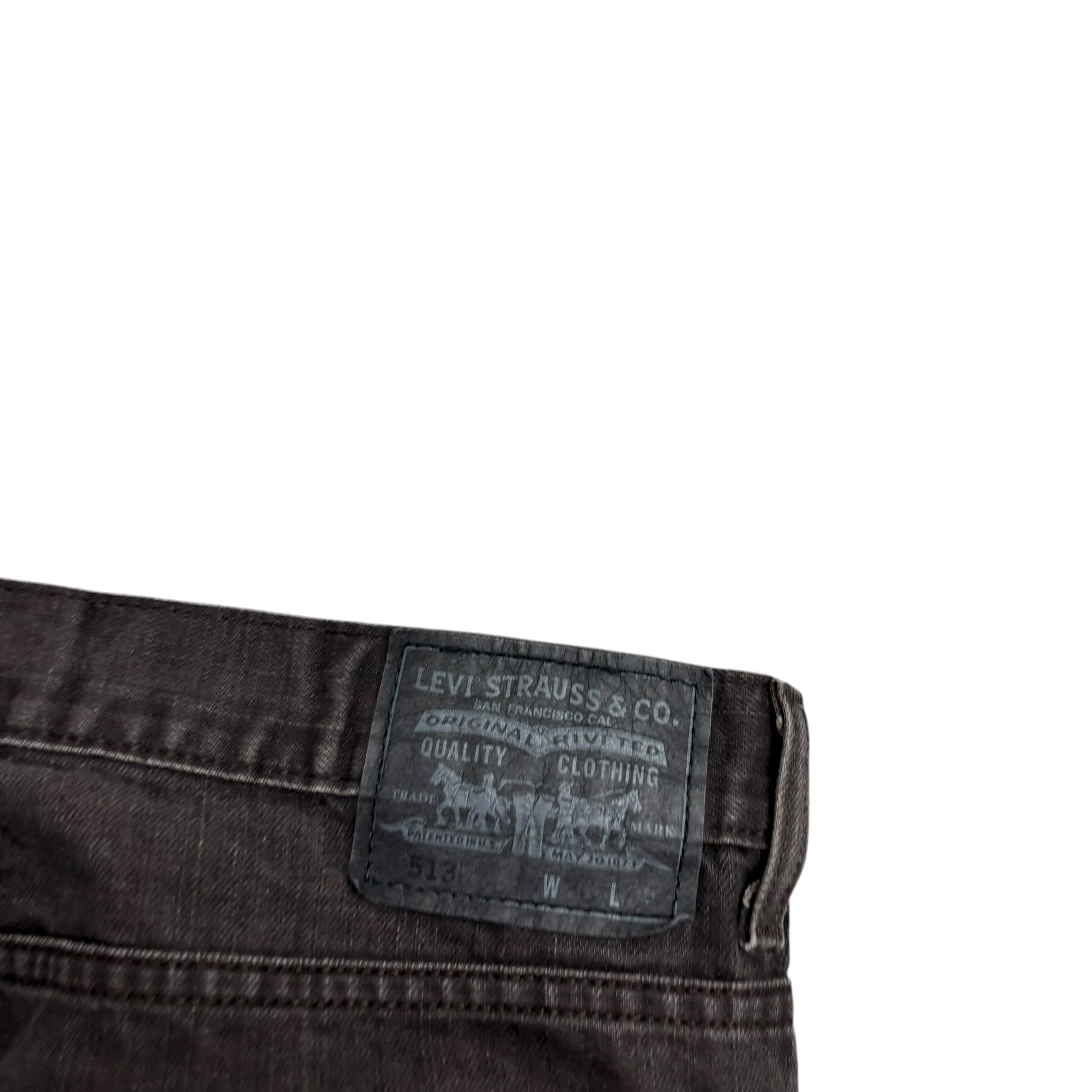 Levis 513 Jeans W36 L31 Mens Brown Slim Straight Fit Vintage Denim