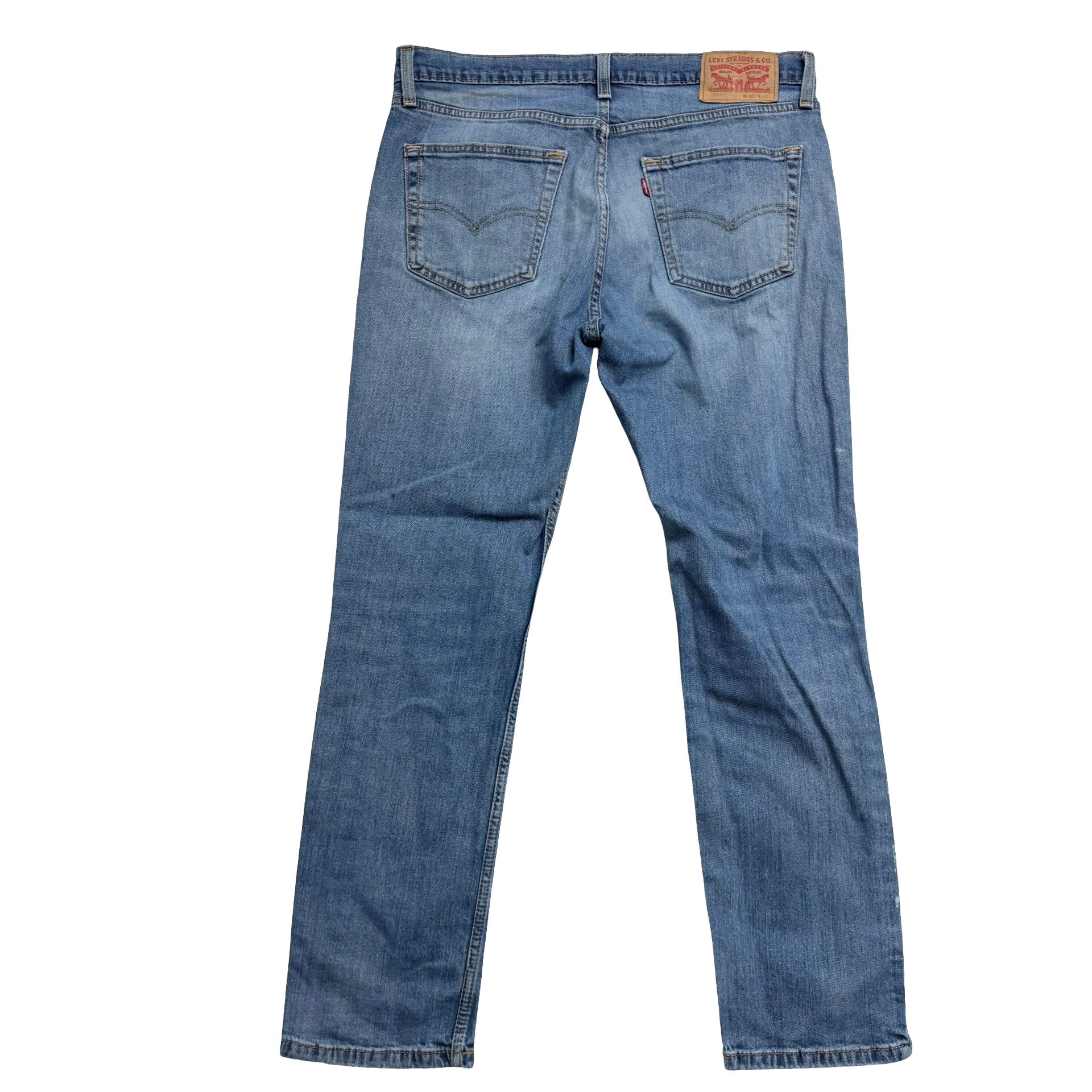 Levis 511 Jeans W34 L29 Mens Mid Blue Slim Fit Stretch Distressed Denim