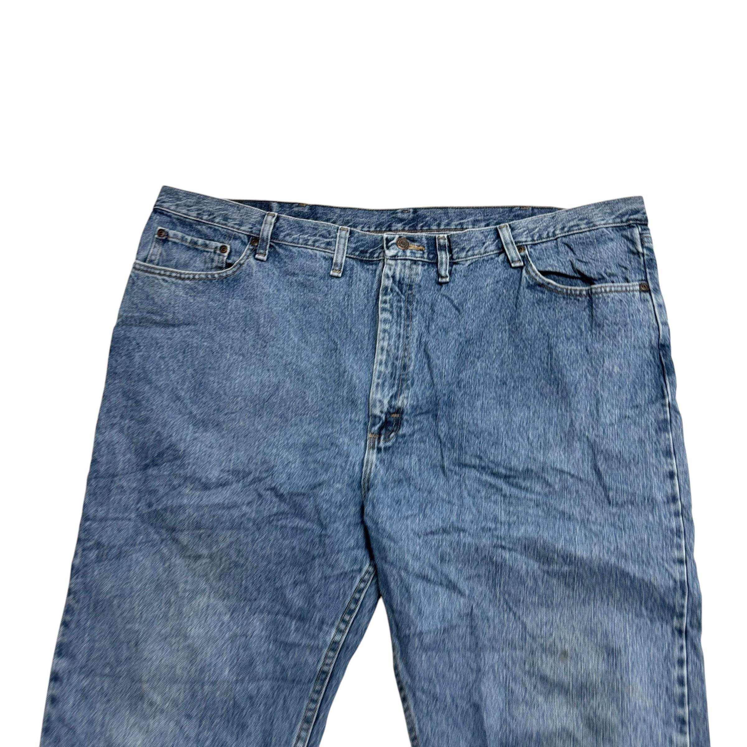 Wrangler Jeans W48 L30 Mens Mid Blue Regular Straight Fit Denim