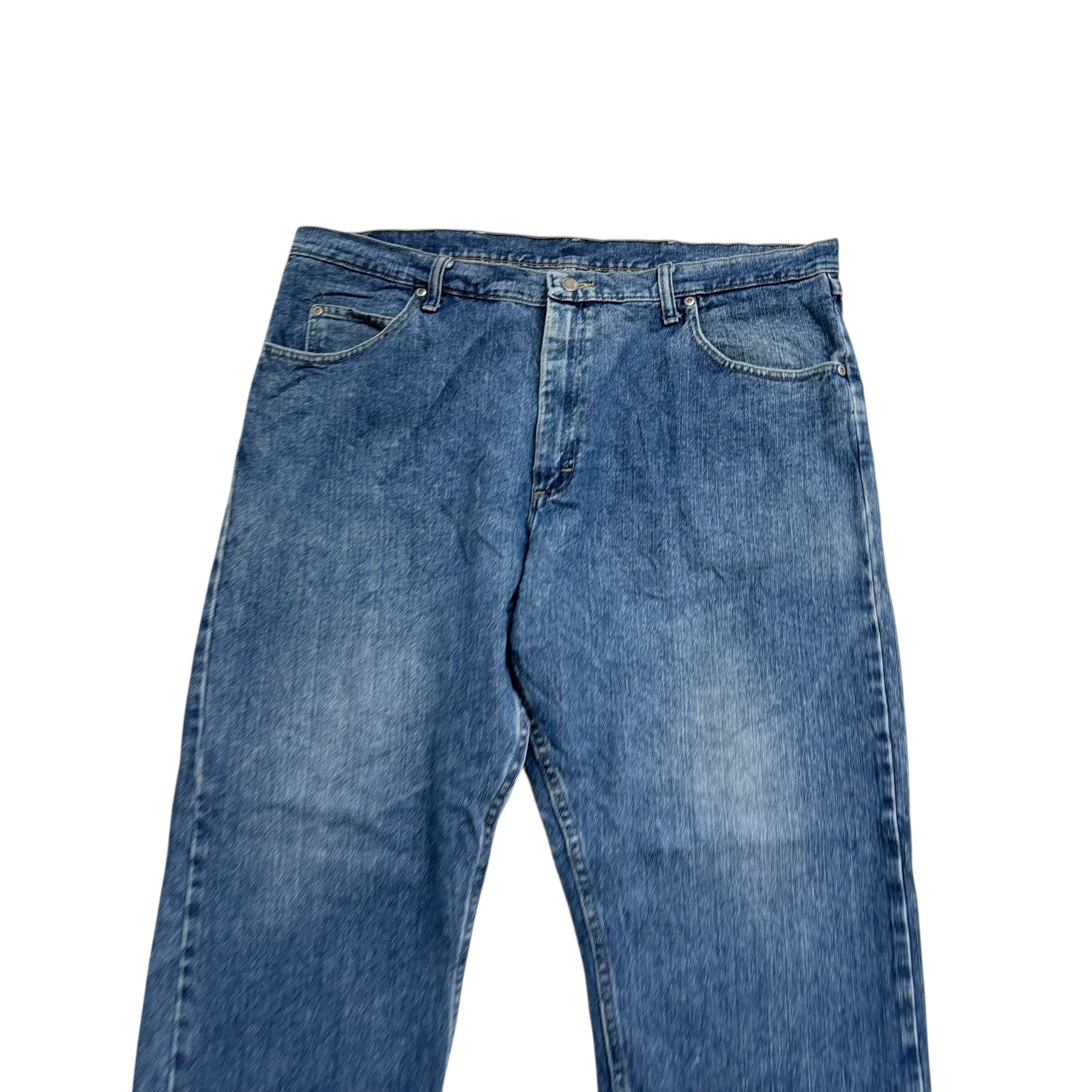 Wrangler Jeans W40 L30 Mens Mid Blue Relaxed Straight Fit Vintage Denim (E)